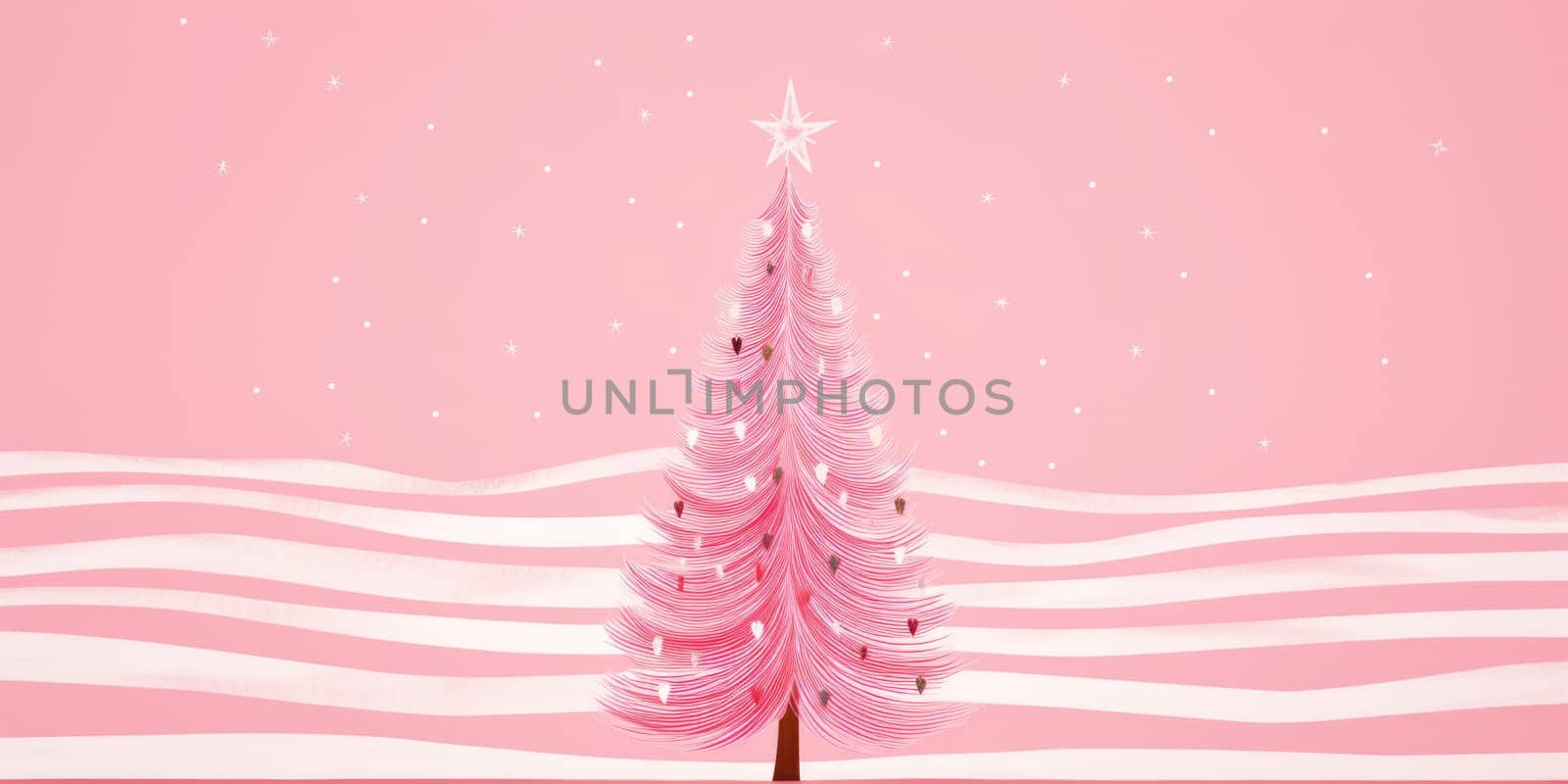 Creative art Christmas tree hand drawing style comeliness by biancoblue