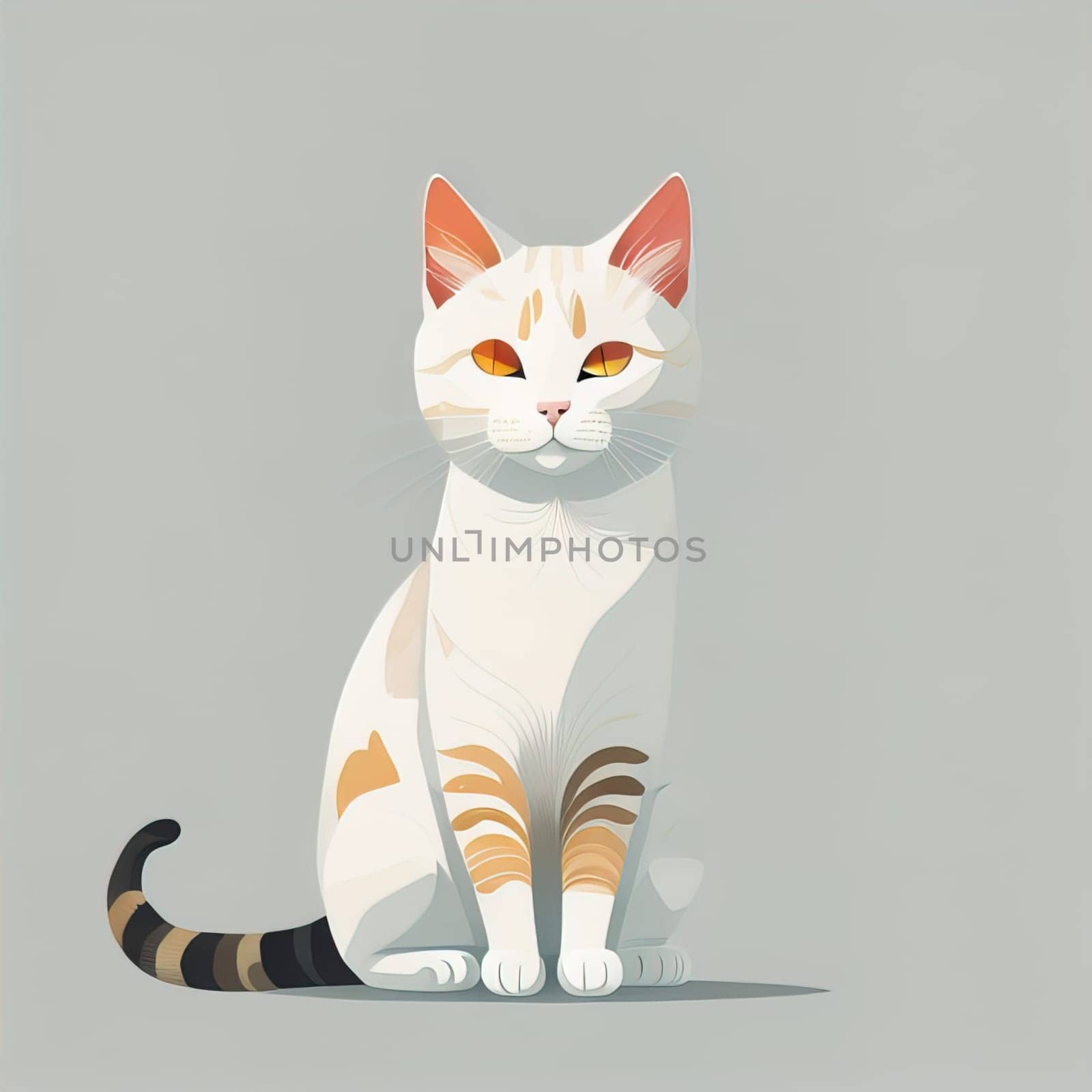 Cute cat sitting on the floor. Vector illustration in retro style. ai generative by sanisra