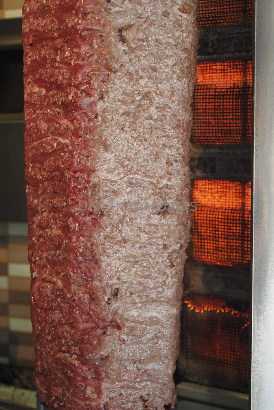 rotating traditional gyros meat ,