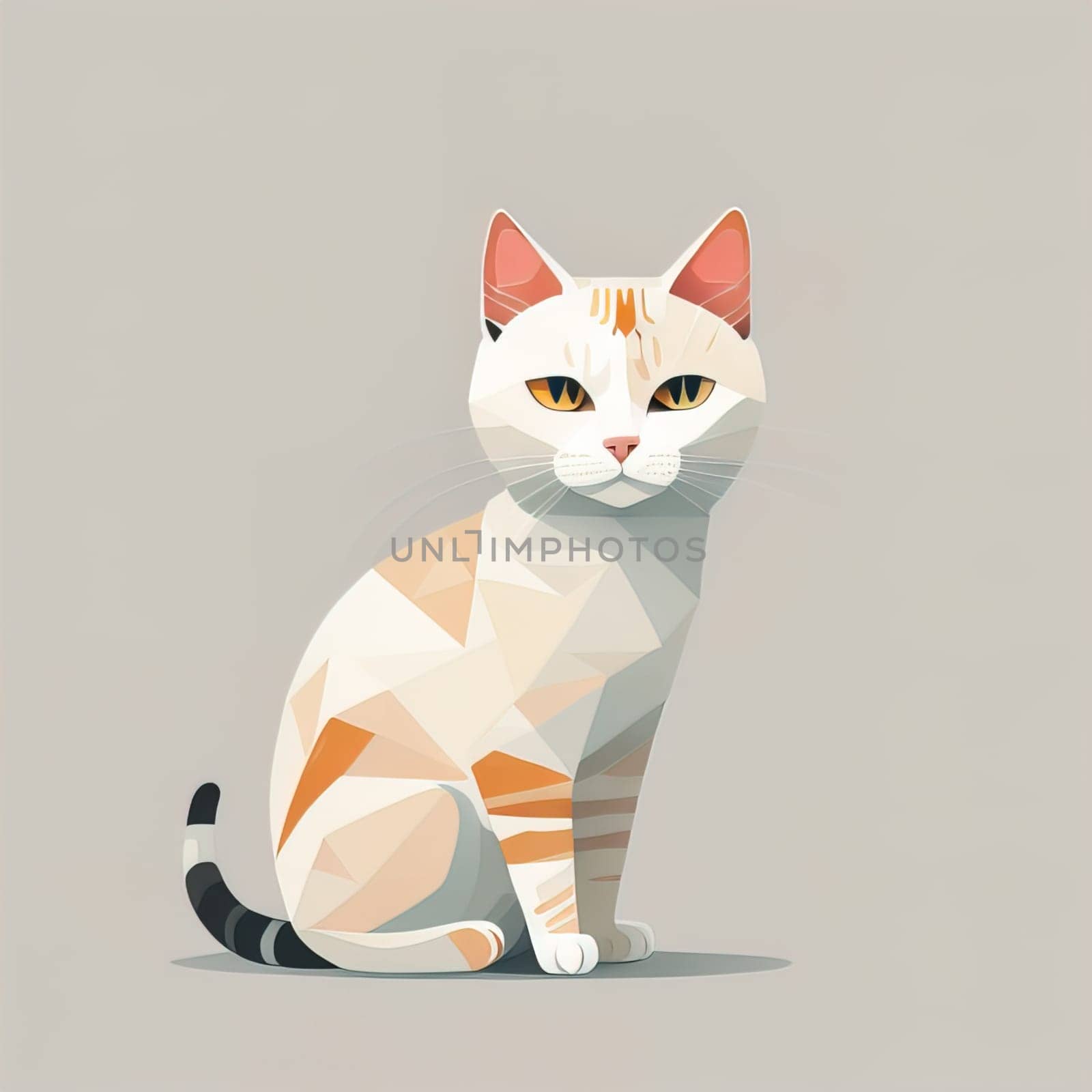 Cute cat sitting on the floor. Vector illustration in retro style. ai generative by sanisra