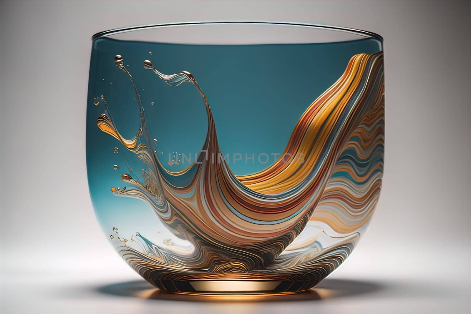 Colorful glass pot on a dark background. ai generative by sanisra