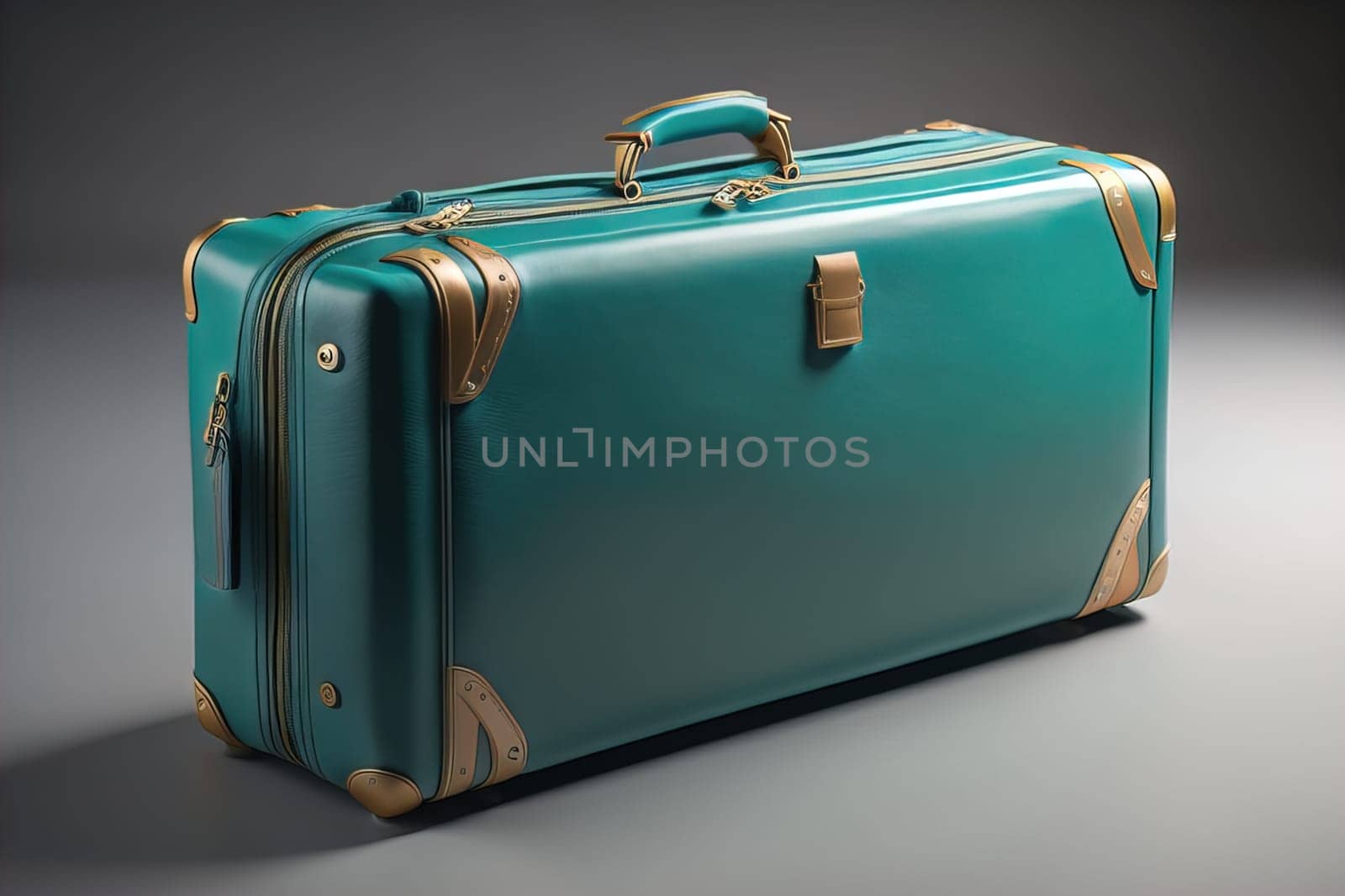 a travel suitcase isolated on a solid color background. ai generative