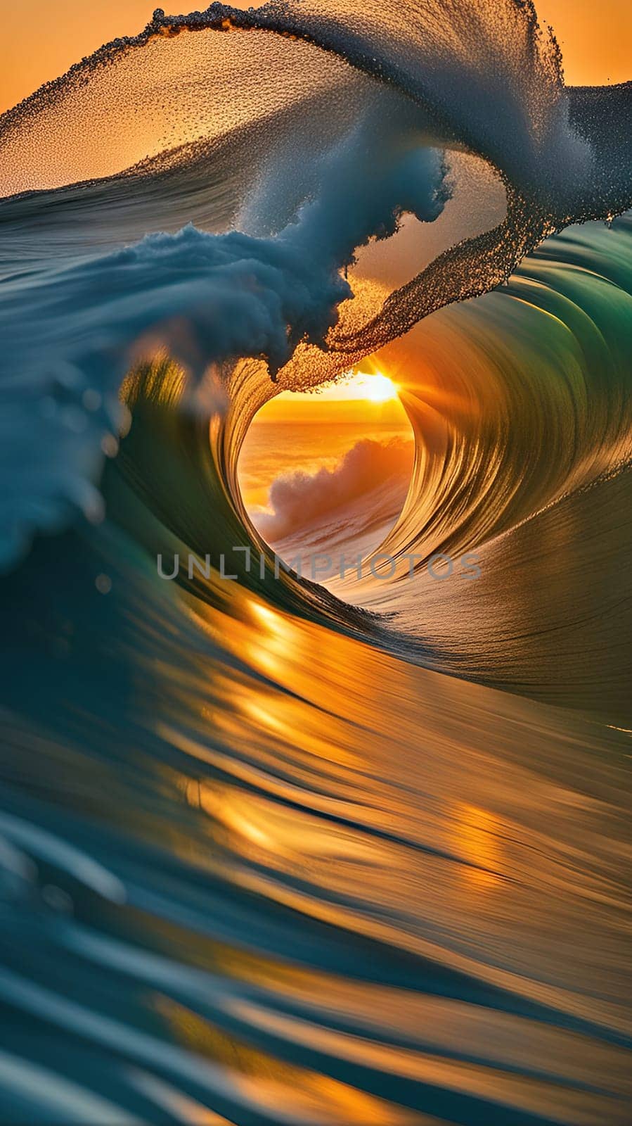 Beautiful wave in the ocean at sunset. by yilmazsavaskandag