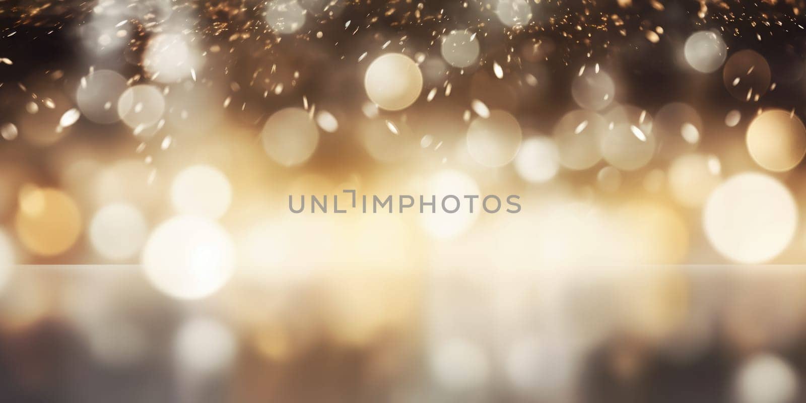 silver and gold bokeh abstract background. AI Generated