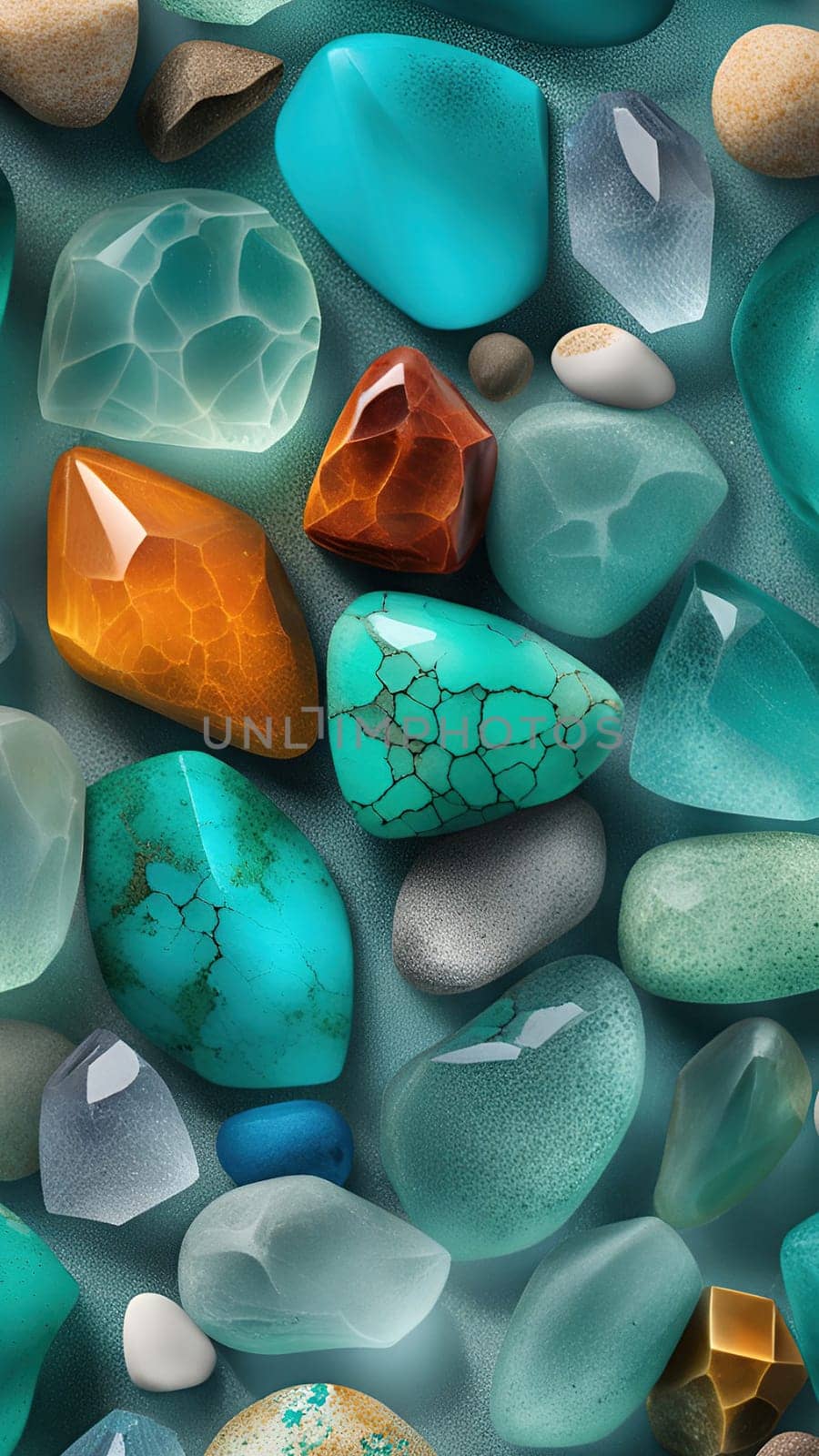 Colorful stones background, 3d rendering. Computer digital drawing by yilmazsavaskandag