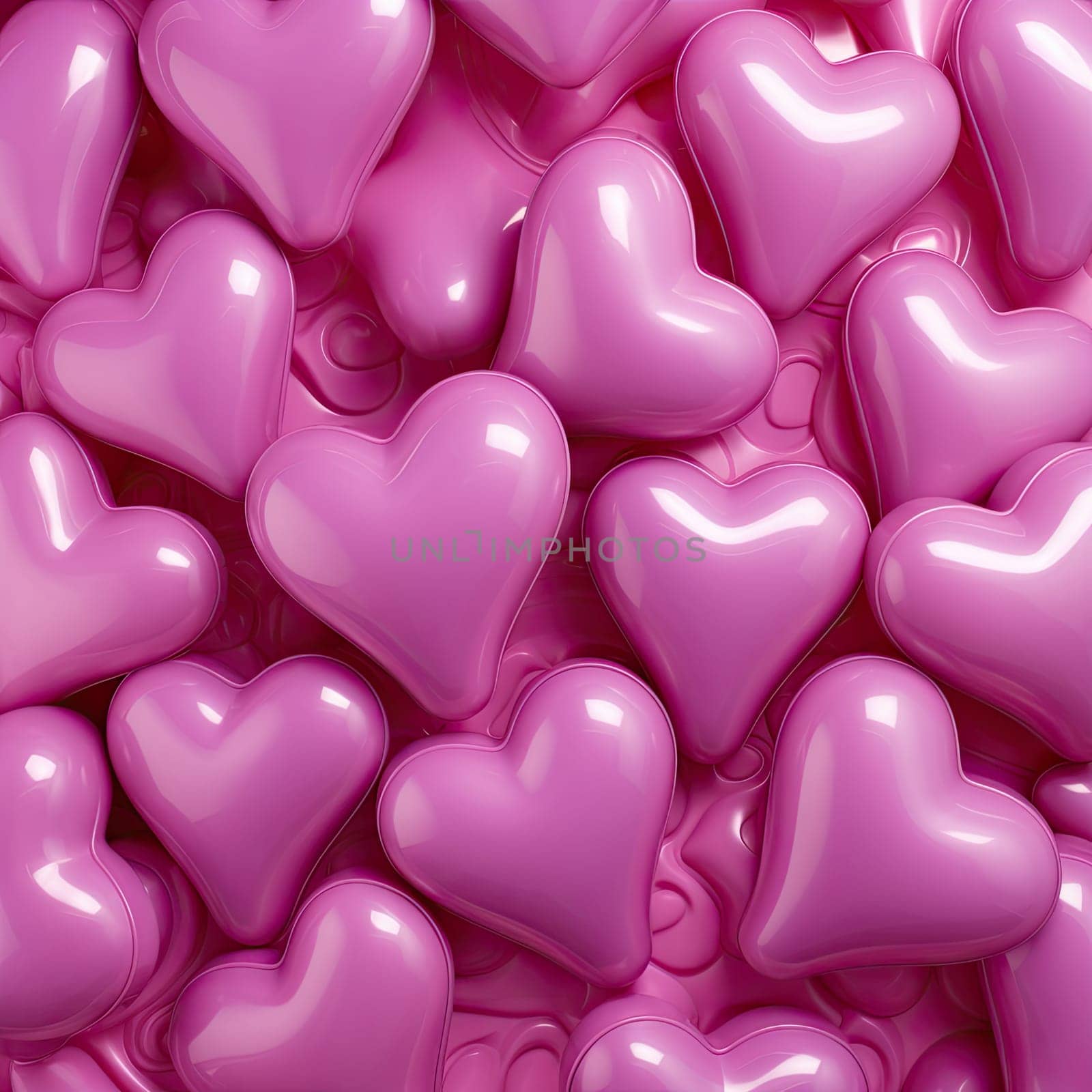 Inflated pink glossy heart shape balloon background. Valentine's, Mother's Day concept.Cute Symbol of love by papatonic