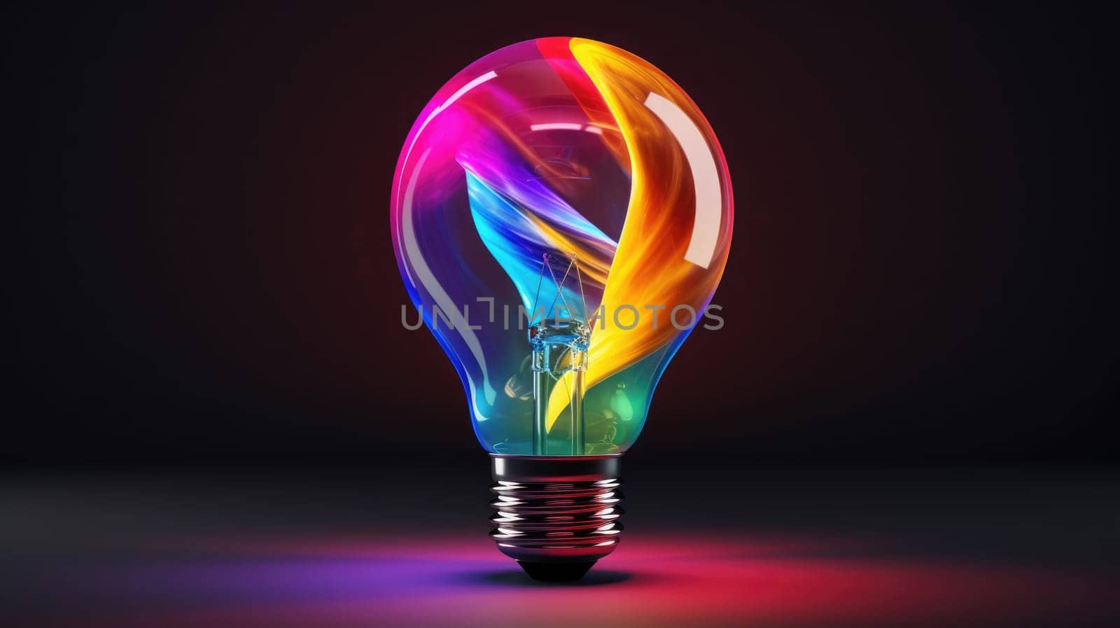 Lamp designed as a colorful bulb ultra realistic illustration - Generative AI. by simakovavector