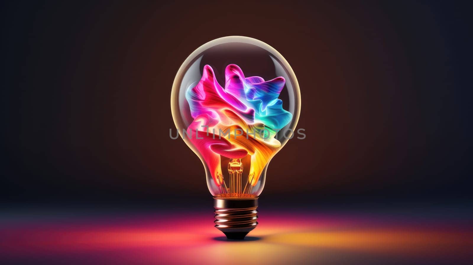 Lamp designed as a colorful bulb ultra realistic illustration - Generative AI. by simakovavector