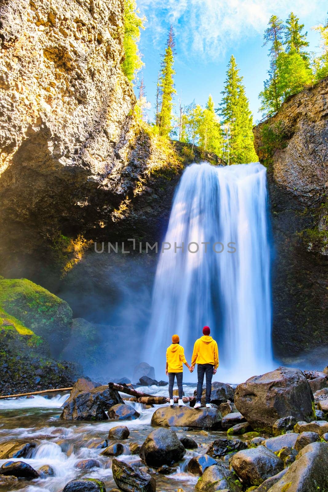 Moul Falls, the most famous waterfall in Wells Gray Provincial Park in British Columbia, Canada by fokkebok