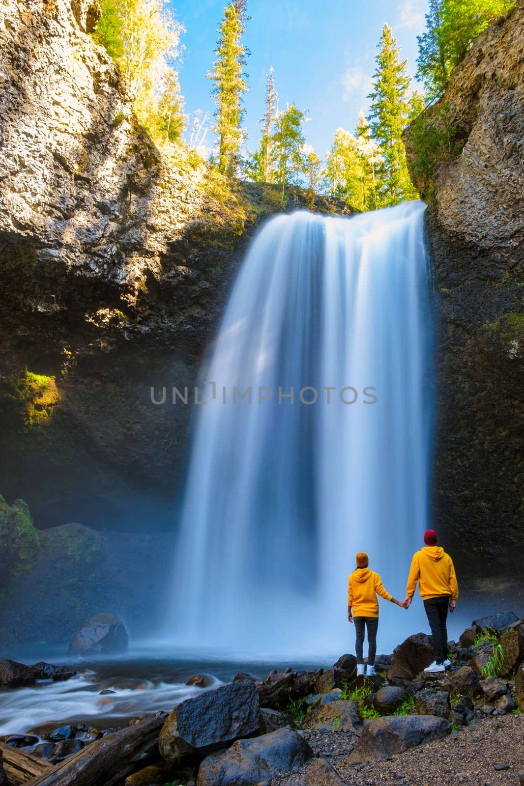 Moul Falls, the most famous waterfall in Wells Gray Provincial Park in British Columbia, Canada by fokkebok