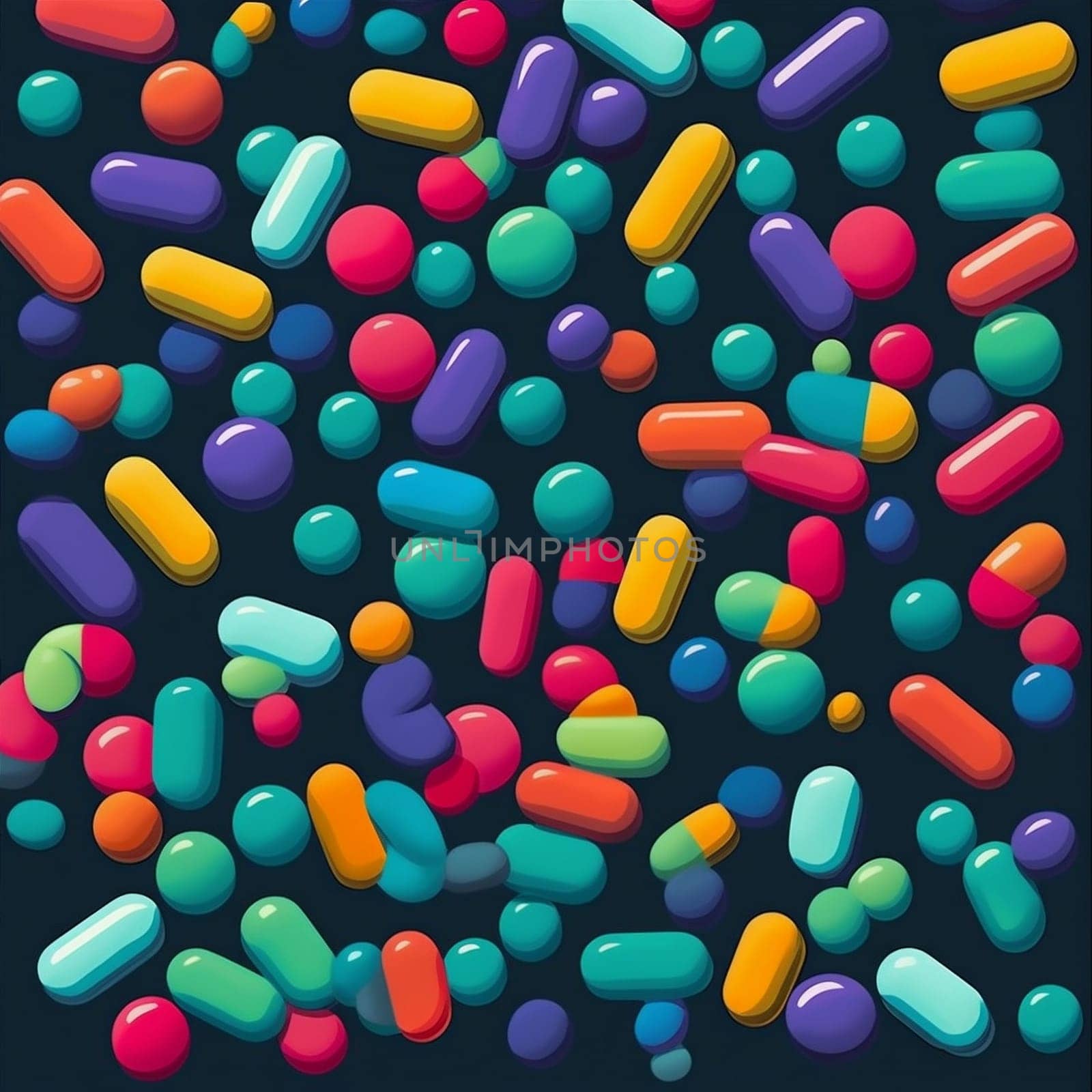 hospital illustration colours pharmacy drug sick pharmaceutical painkiller colorful many closeup capsule medicine set prescription pill help medical tablet medication. Generative AI.