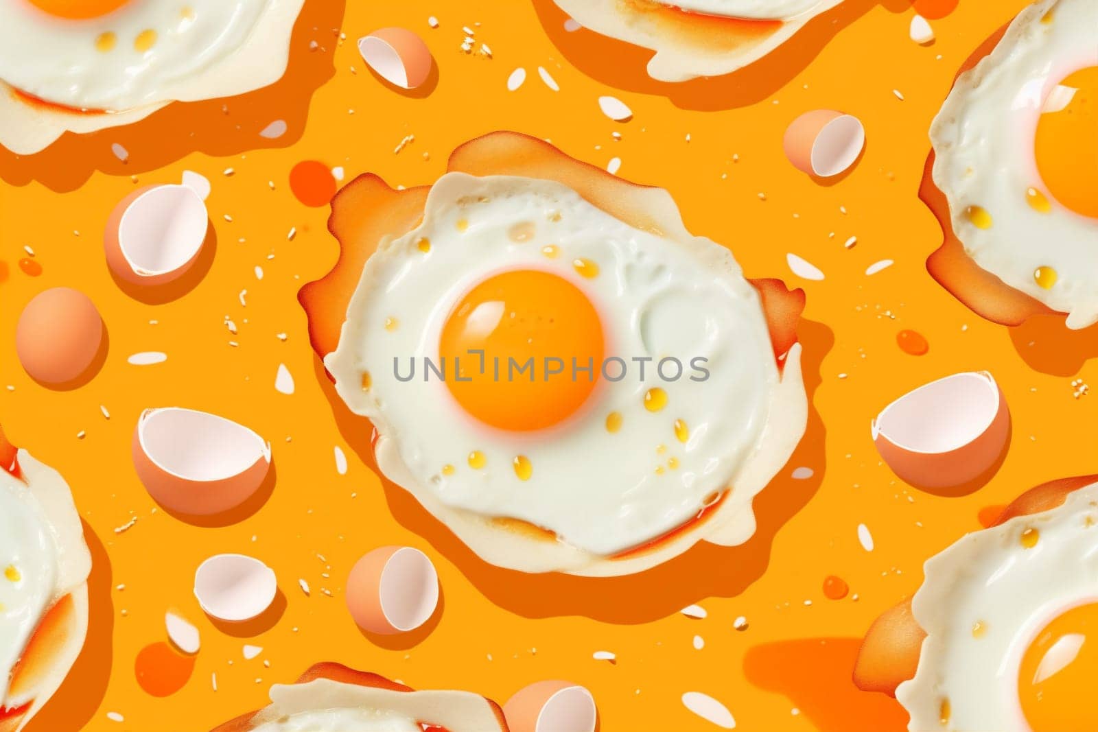 background white pattern breakfast healthy food texture egg yellow bright easter. Generative AI. by Vichizh