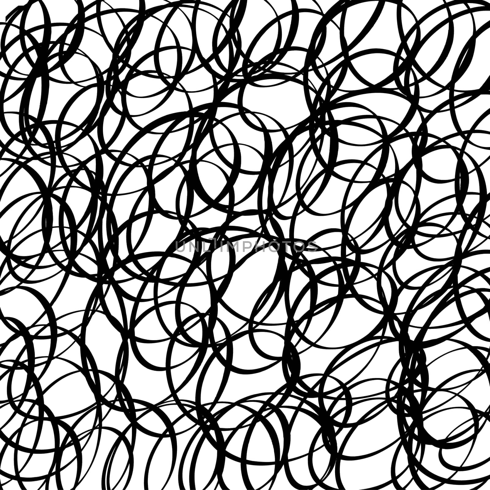 Abstract scribble circles, Overlap Circle Pattern. Hand drawn rounds scribble line background. Vector illustration.