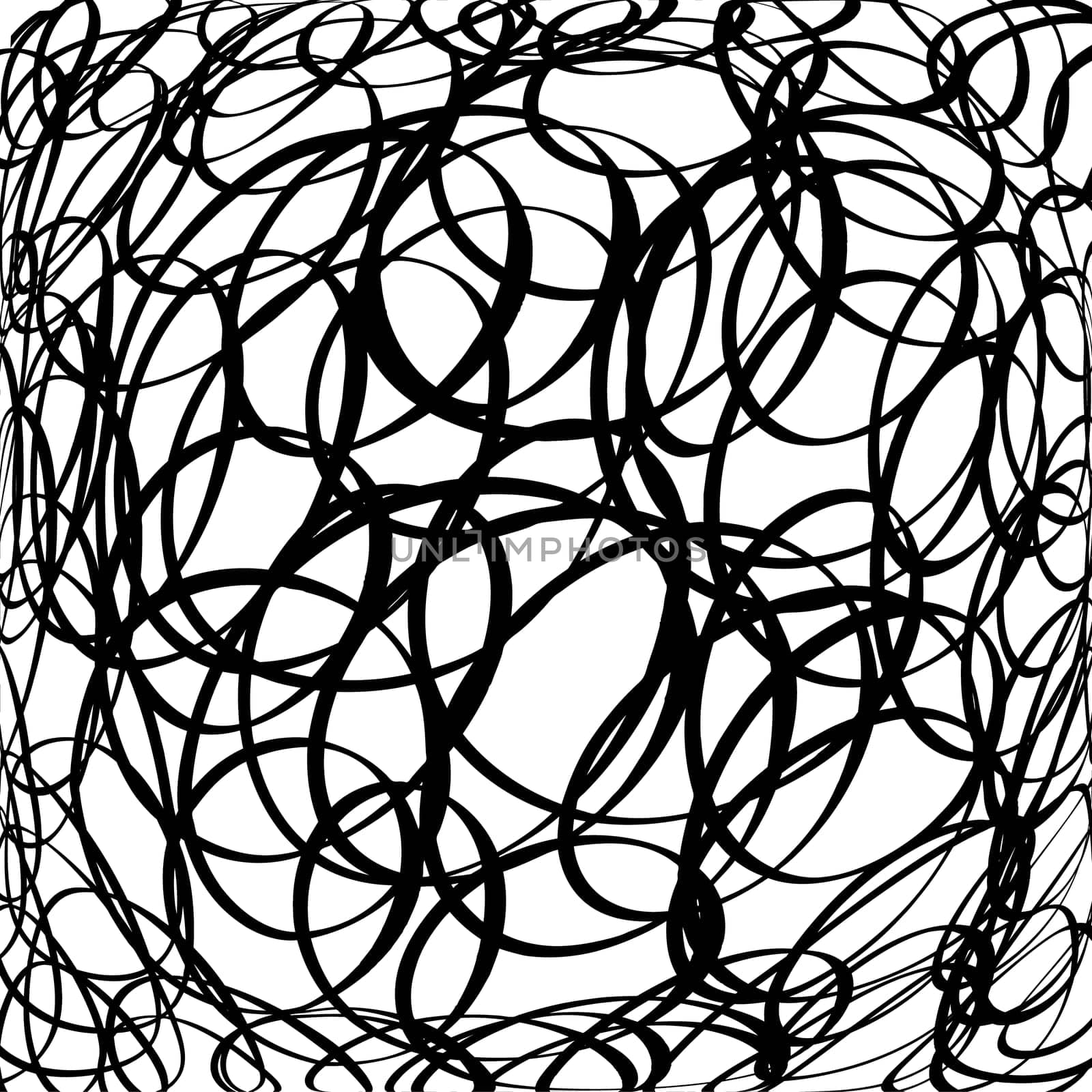 Abstract scribble circles, Overlap Circle Pattern. Hand drawn rounds scribble line background. Vector illustration.