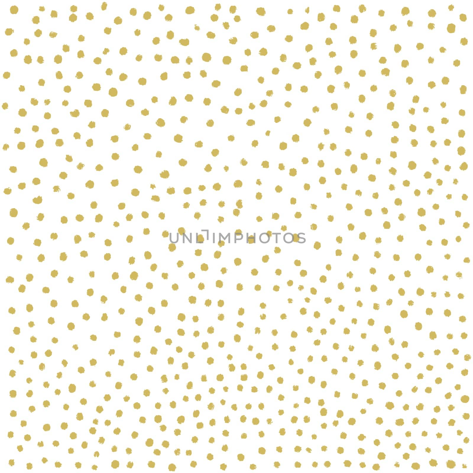 Hand drawn painted gold circles. Gold polka dot seamless pattern. Abstract illustration - vector