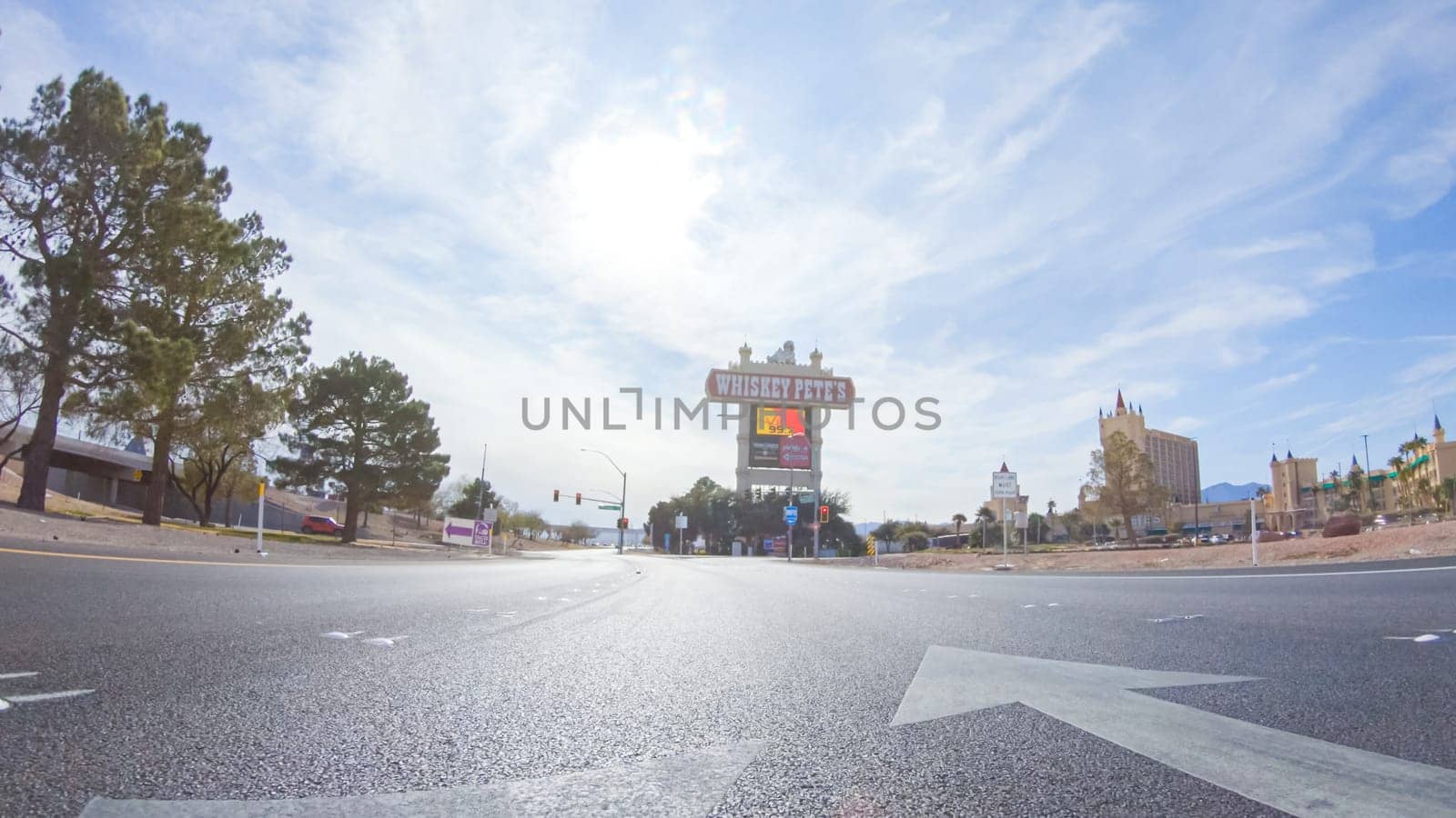 Primm, Nevada, USA-December 3, 2022-During the day, driving on the streets of Primm near the lively casinos offers a glimpse into the exciting atmosphere of this bustling entertainment destination.