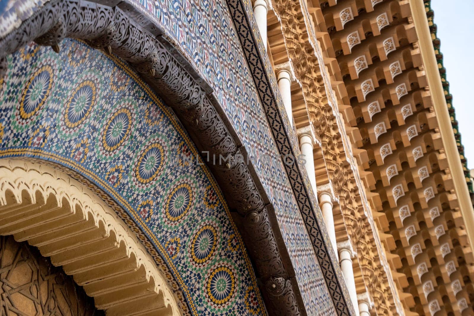 Famous golden main entrance of the Royal Palace in Fes, Morocco