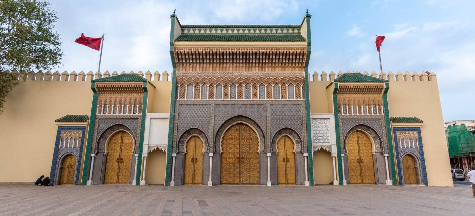 Famous golden main entrance of the Royal Palace in Fes, Morocco