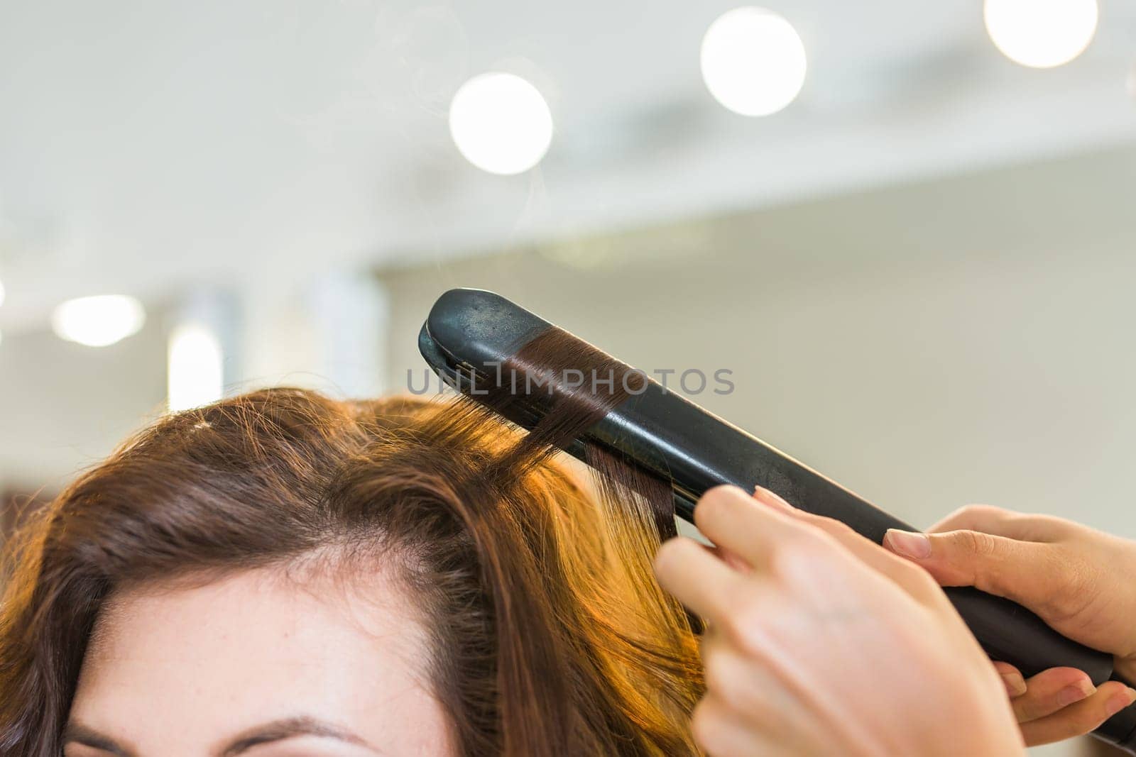 Curling hair in beauty salon by Satura86