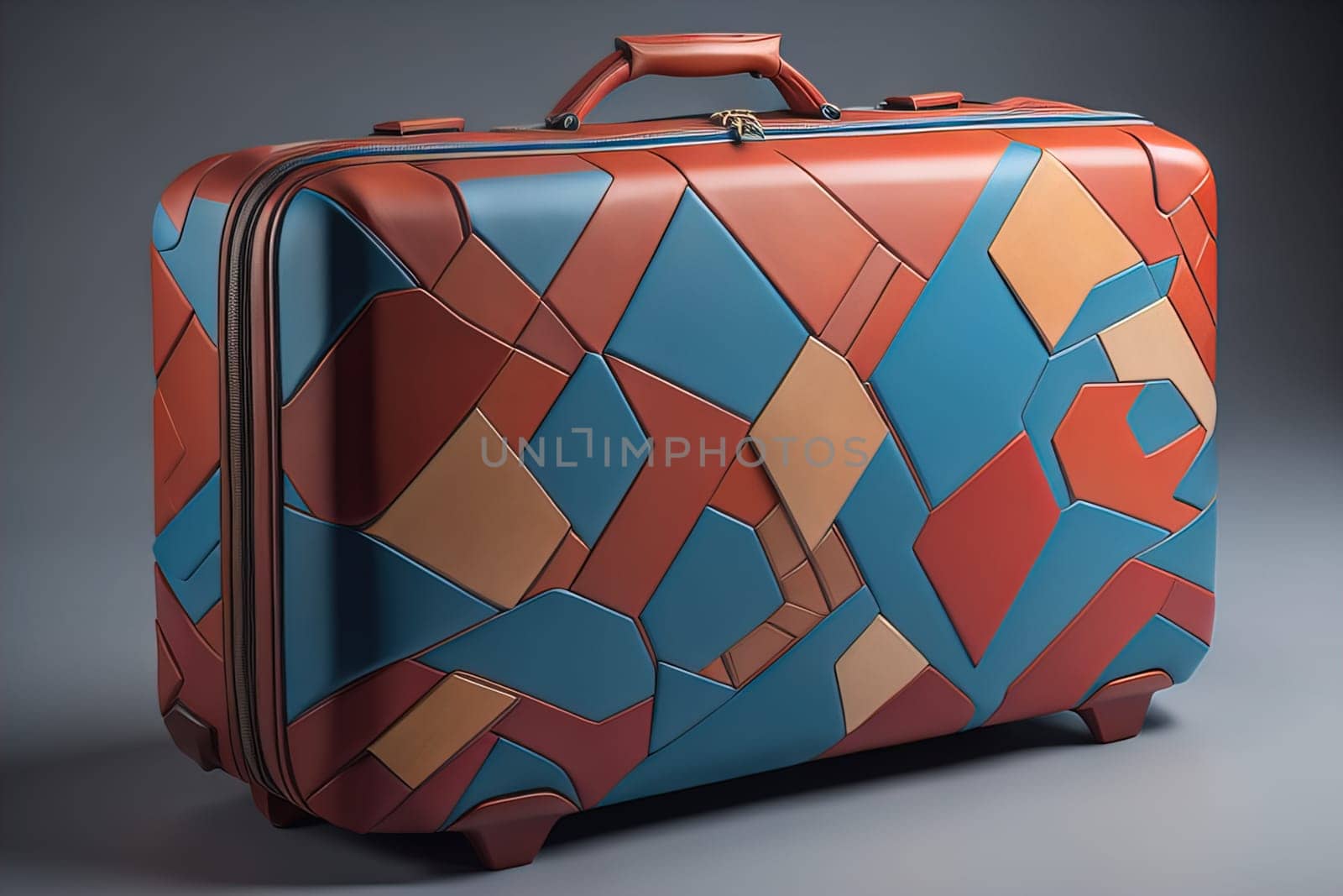 a travel suitcase isolated on a solid color background. ai generative