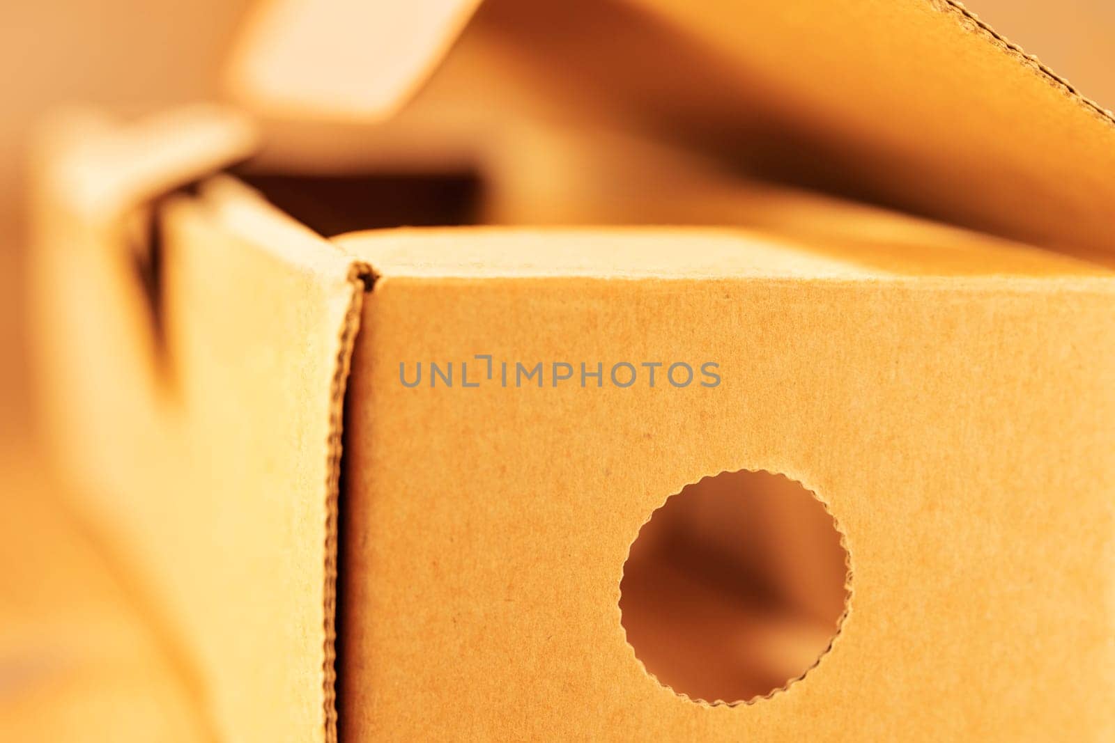 Small empty brown cardboard box ,open package