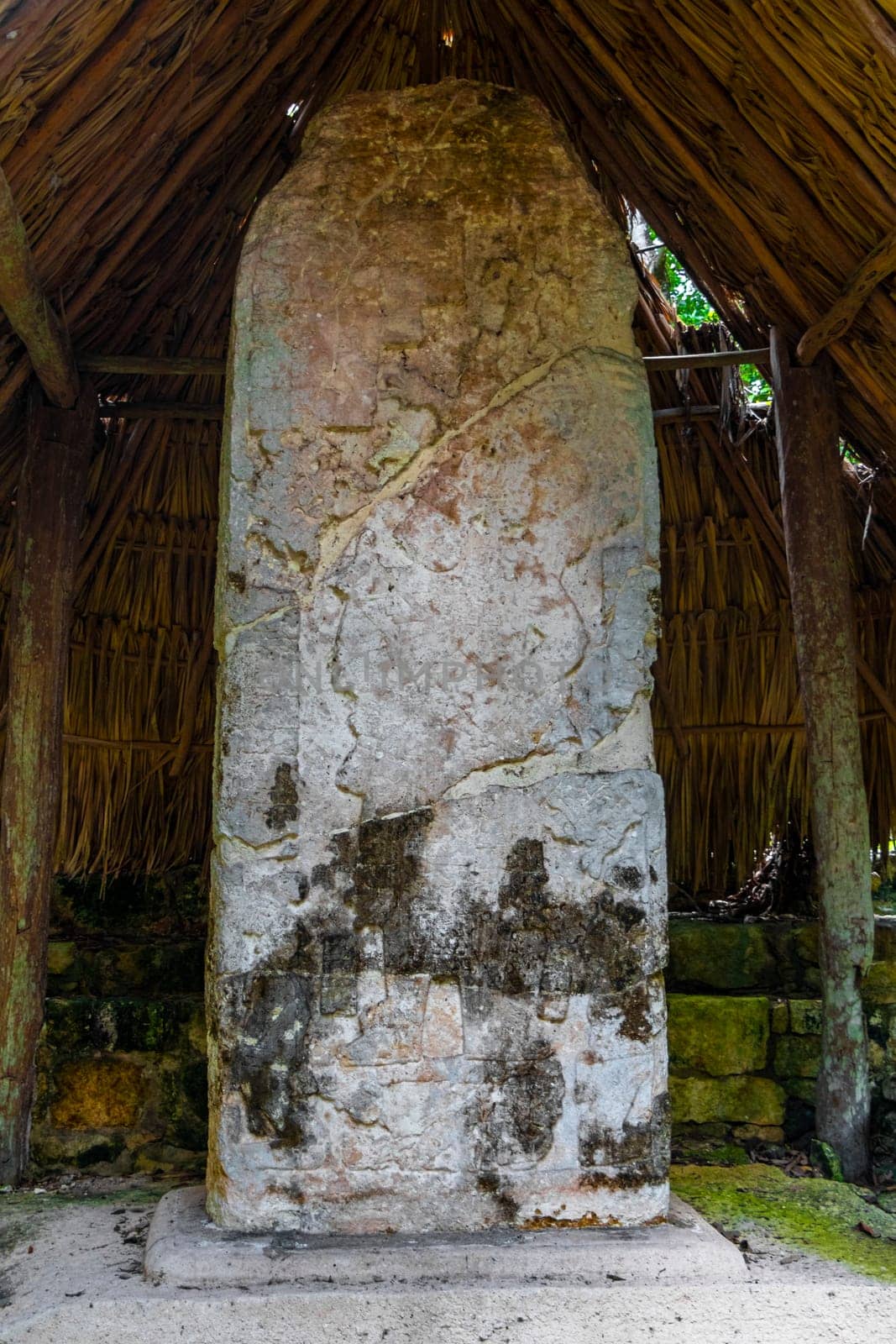 Coba Maya Ruins sign fonts panel board and information Mexico. by Arkadij