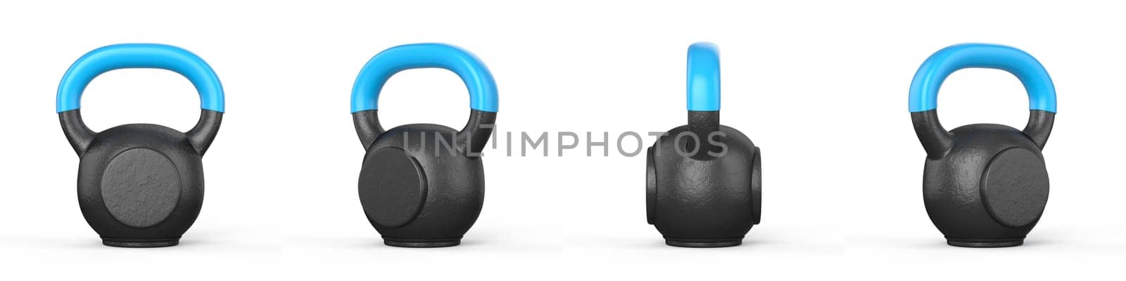 Kettle bell weights 3D rendering illustration isolated on white background