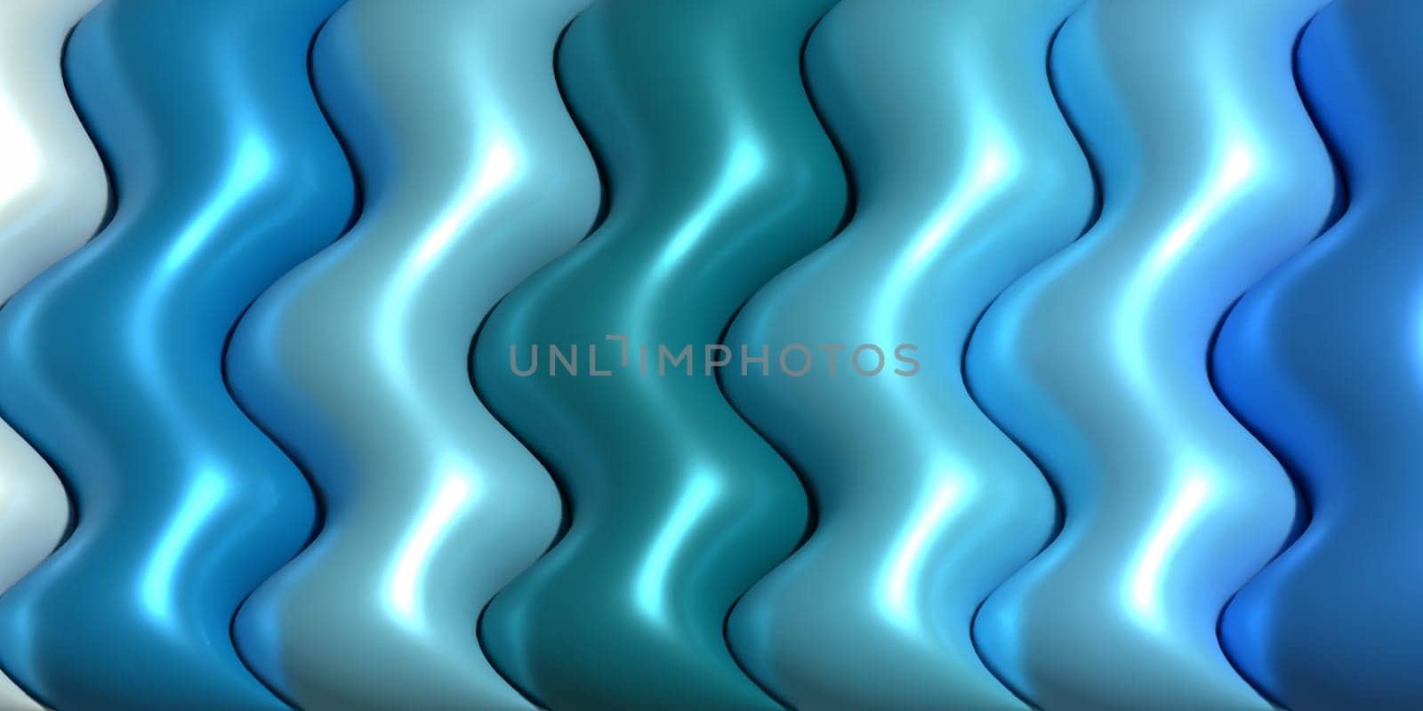 Blue soft inflate shiny lines, 3D rendering illustration by ndanko