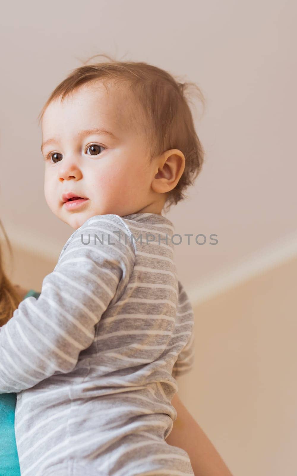 Cute caucasian baby boy indoors by Satura86