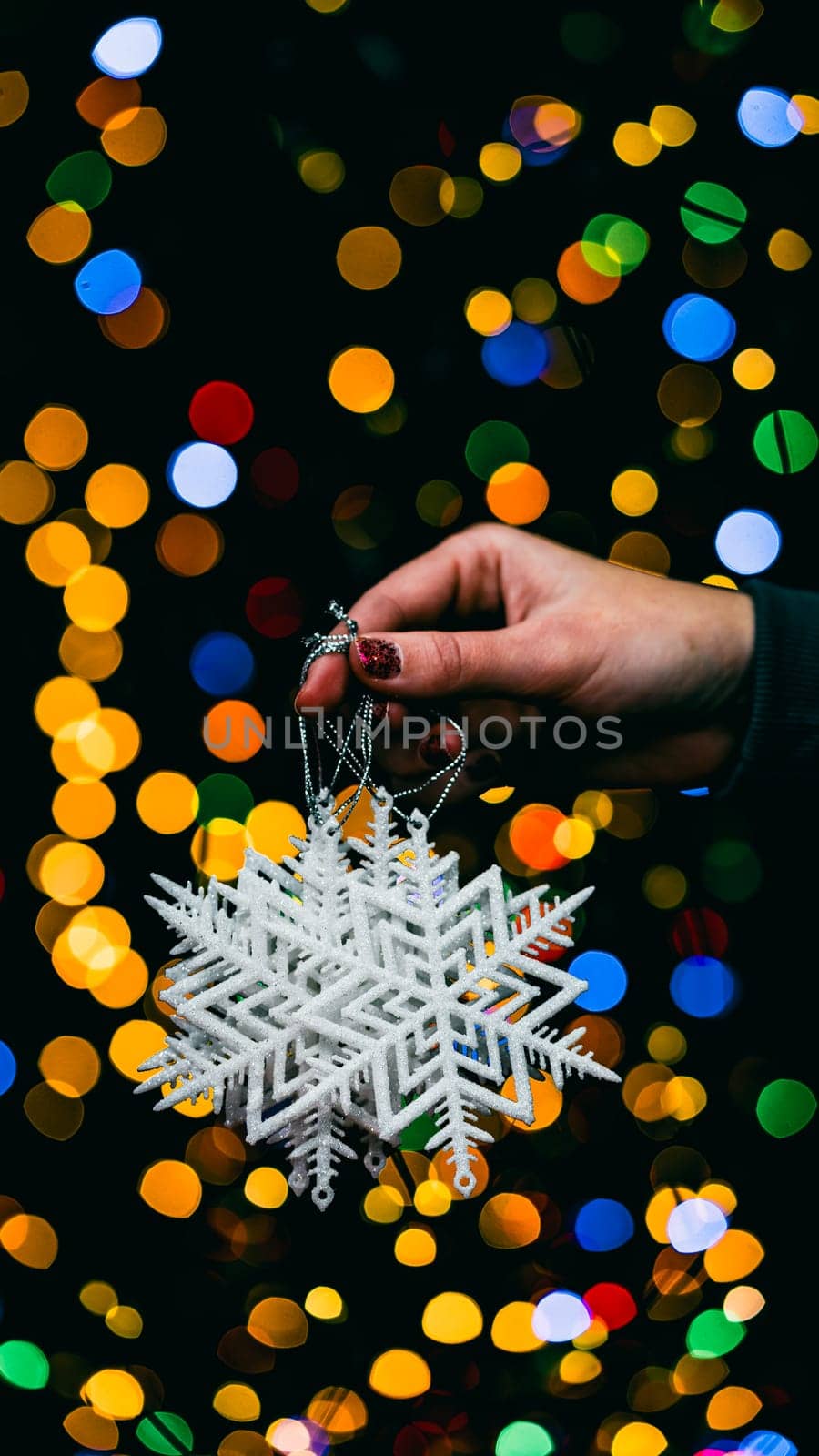 Christmas decorations. Colorful Christmas lights background