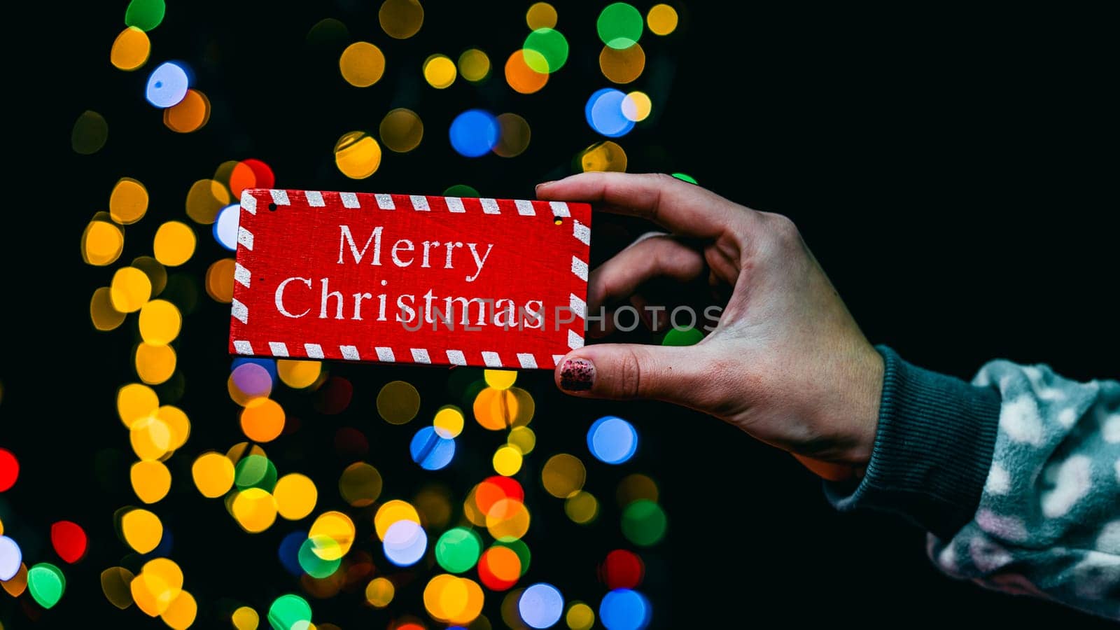 Christmas decorations. Colorful Christmas lights background