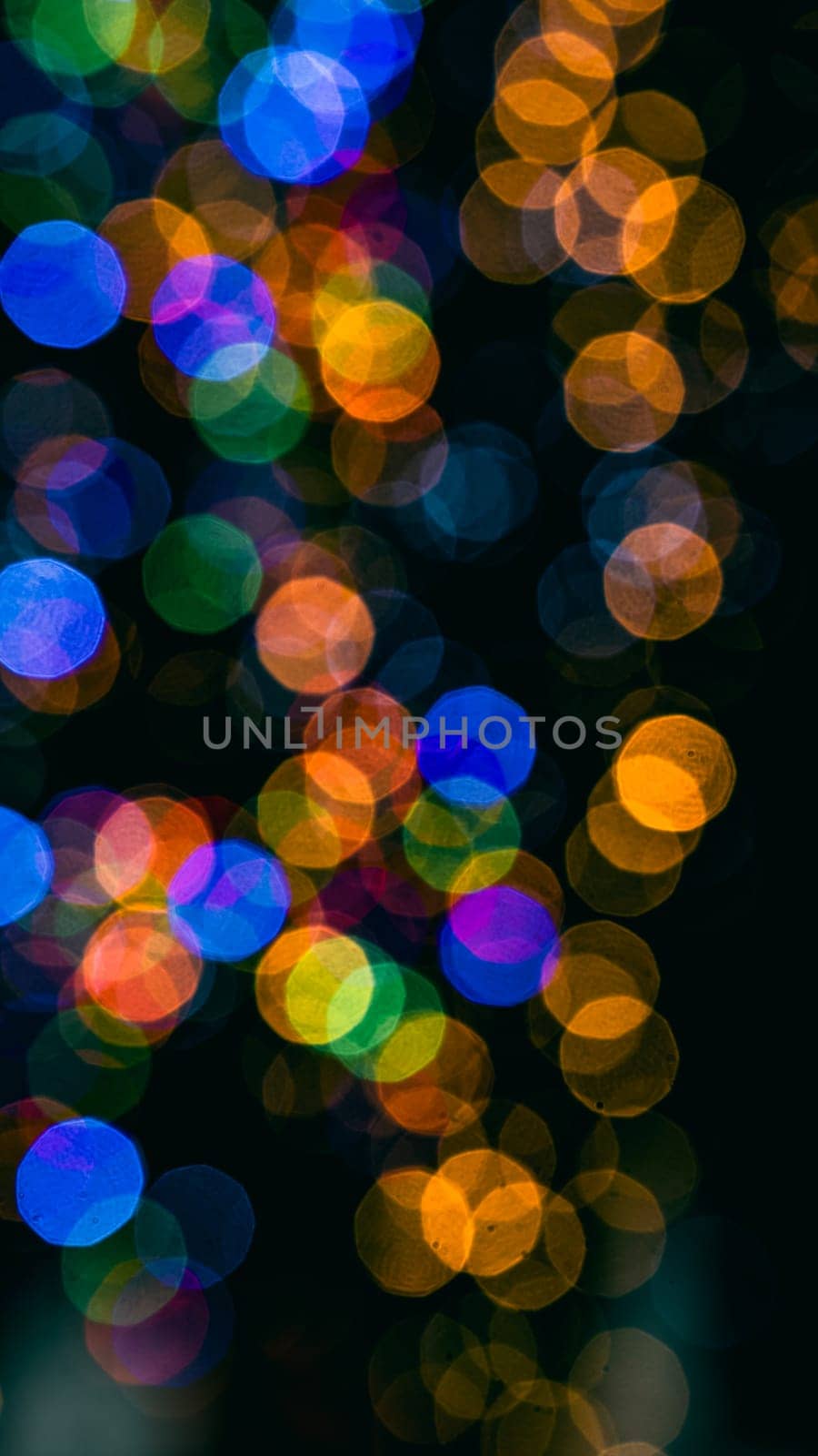 Christmas decorations. Colorful Christmas lights background by vladispas