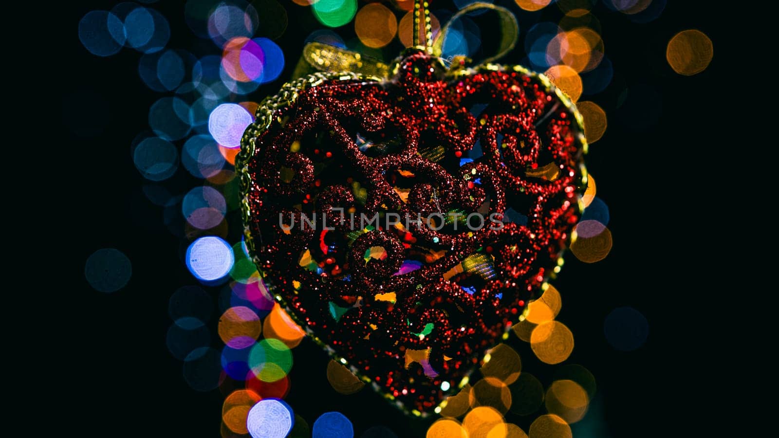 Christmas decorations. Colorful Christmas lights background