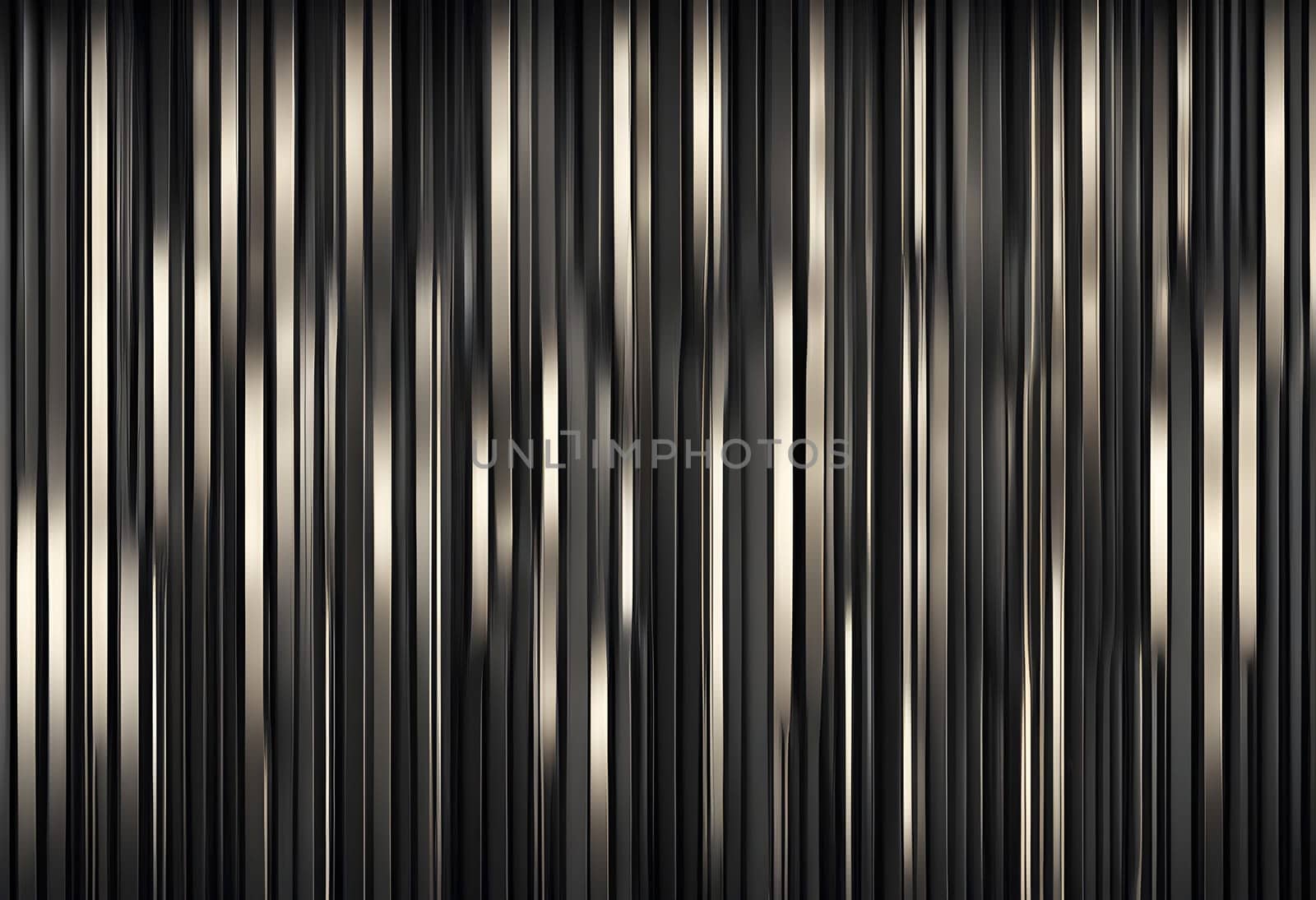 Dark modern style, minimalistic pattern of vertical metallic shiny stripes on black background, editable multipurpose abstract background design in wide range, creative template for web by rostik924