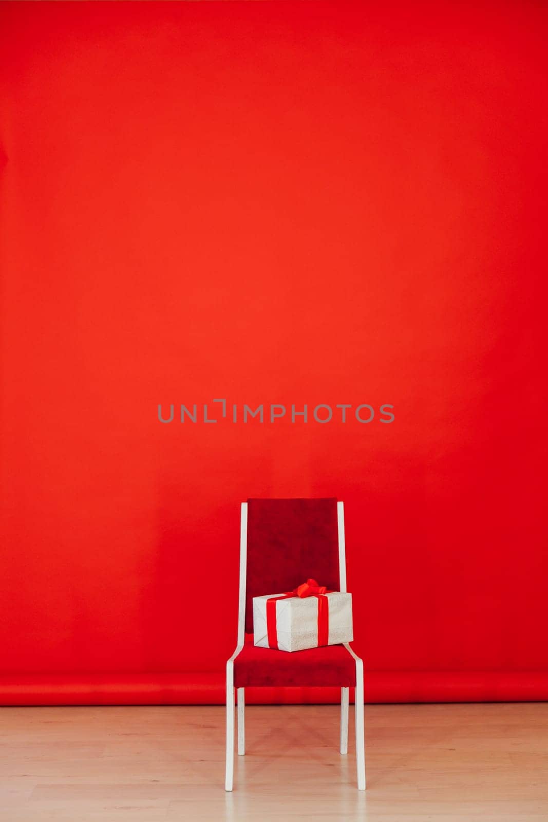 red black background room and one chair by Simakov