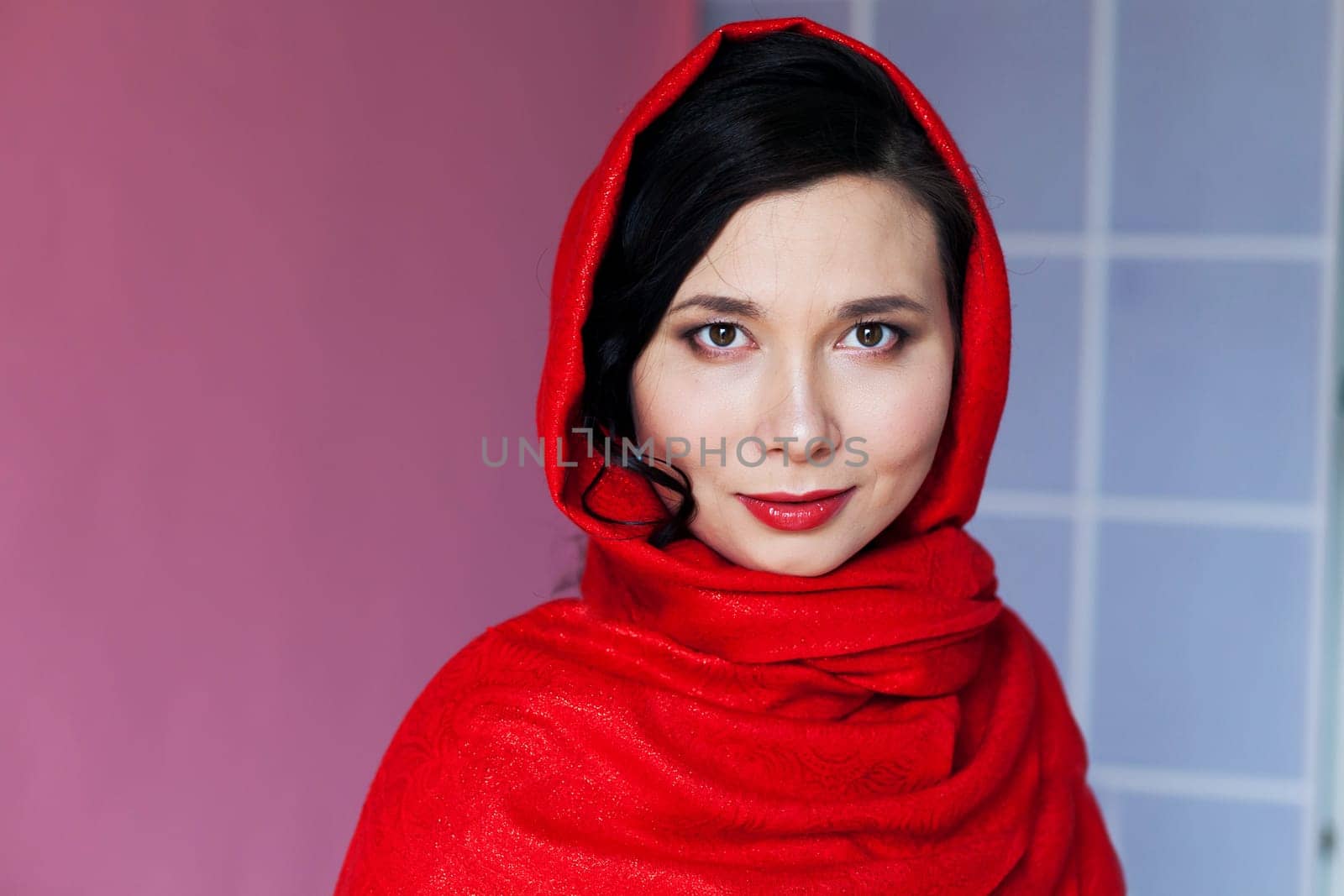 Asian muslim woman with a covered head