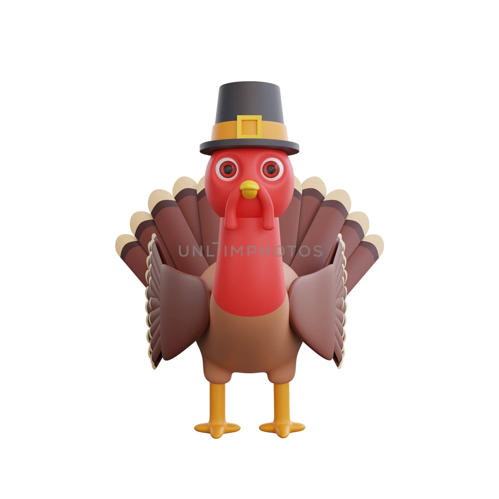 3D illustration Thanksgiving Pilgrim Turkey by Rahmat_Djayusman