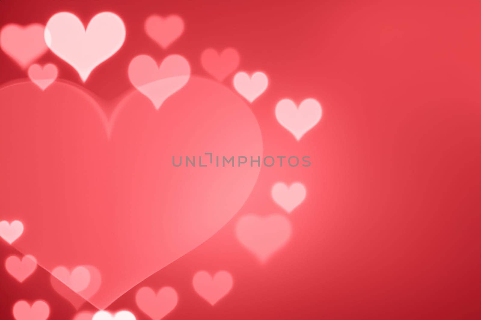 Heart shape bokeh background, valentines day background.Valentine's day abstract background with bokeh defocused lights.