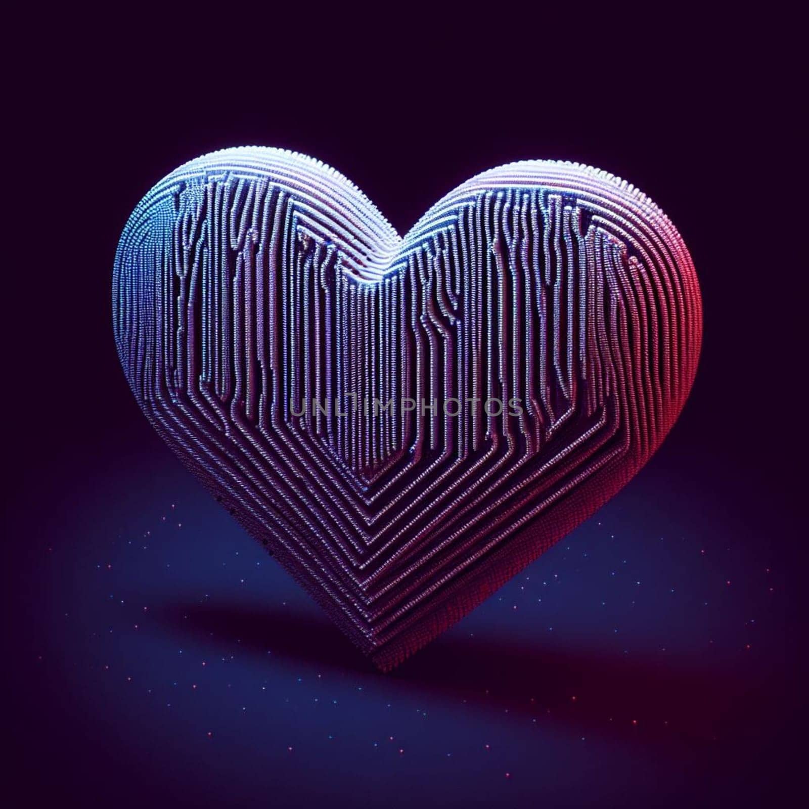 a color rendered a graphic heart - love concept by verbano