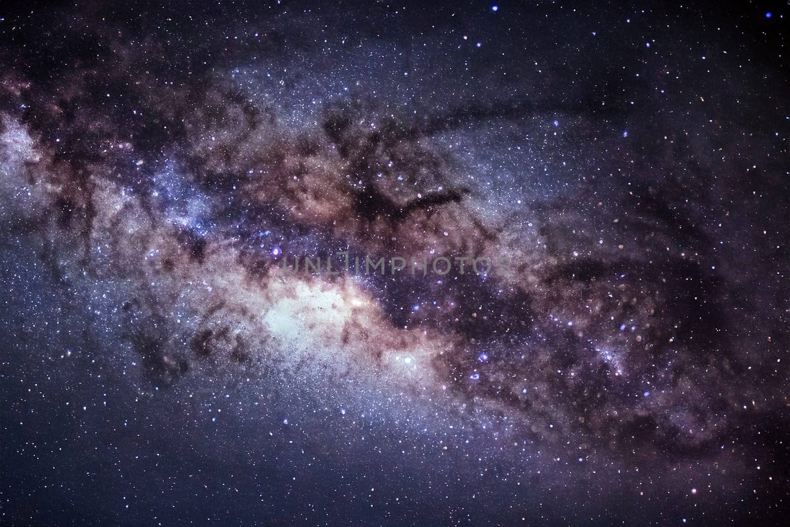 Night sky with stars and nebula. Milky way galaxy with stars and space dust in the universe.