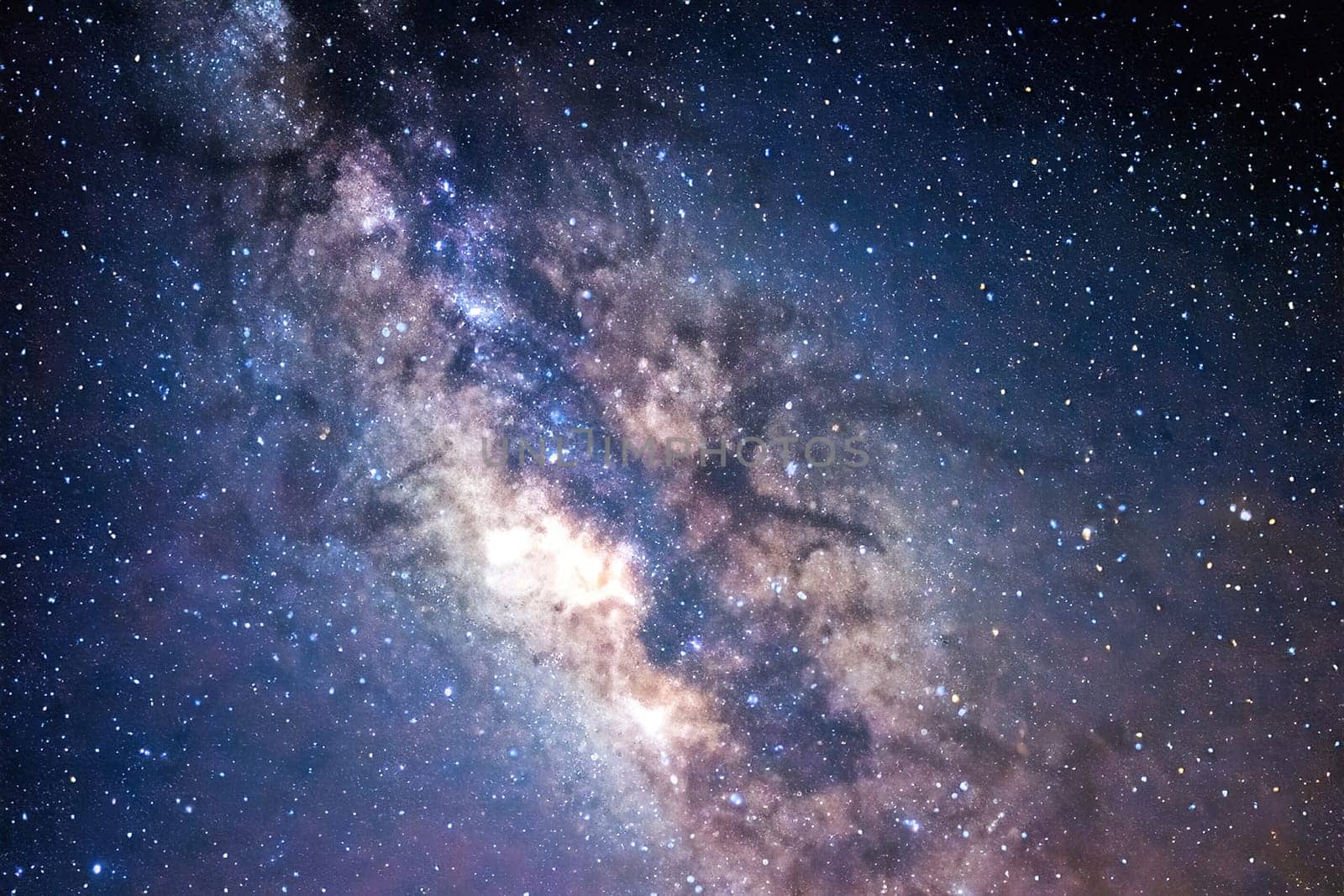 Night sky with stars and nebula. Milky way galaxy with stars and space dust in the universe.