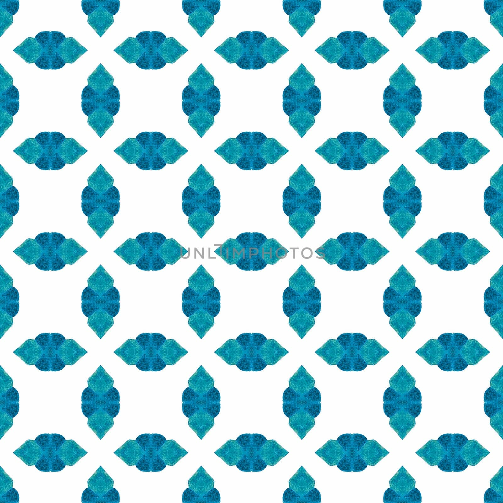 Exotic seamless pattern. Blue alluring boho chic by beginagain