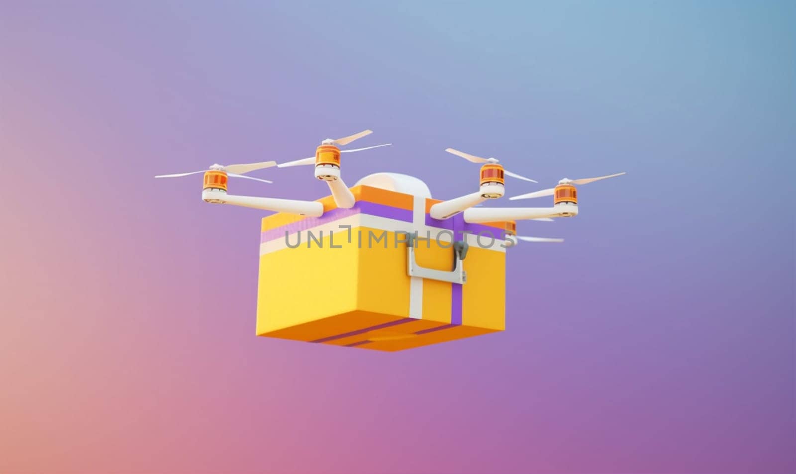 cardboard transport flying drone parcel innovation sky remote fly aircraft blue deliver fast air helicopter express technology cargo wireless delivery. Generative AI.