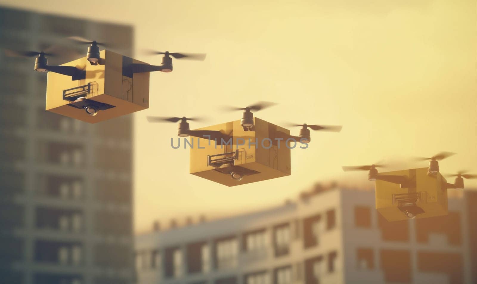 cargo technology industry fly aircraft wireless blue delivery air fast post cardboard copter drone speed parcel express propeller distribution helicopter. Generative AI.