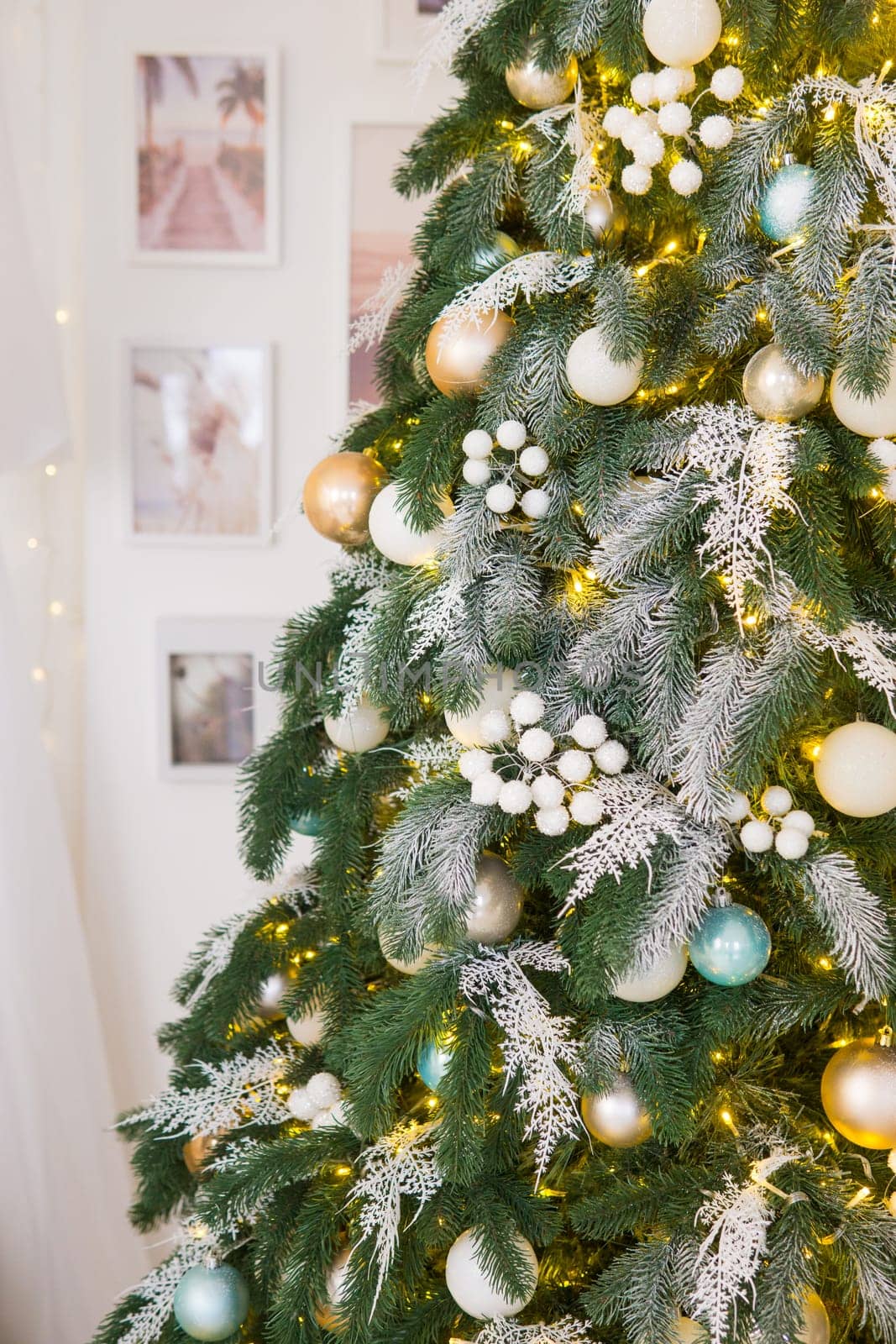 Vintage handmade Christmas tree toy hanging on a Christmas tree. by Annu1tochka