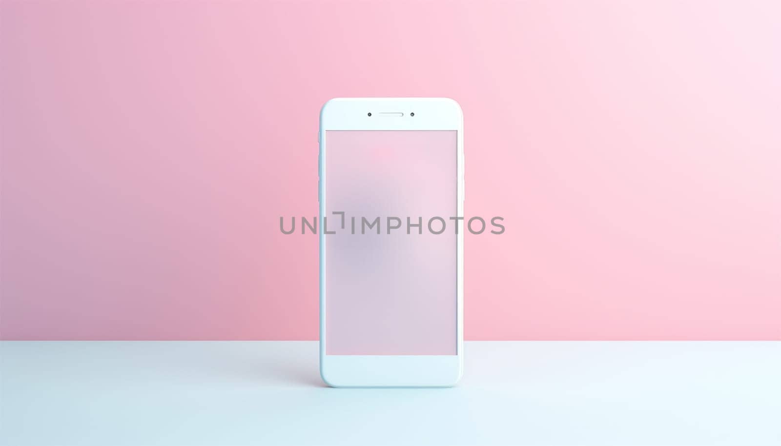 Minimalist modern clay mockup smartphones for presentation, application display, information graphics etc. EPS. 3D pastel pink Copy space smartphone mobile concept by Annebel146