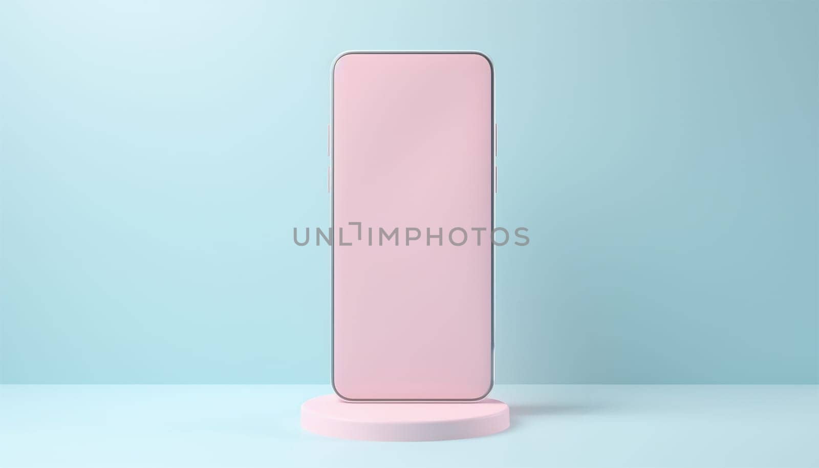 Minimalist modern clay mockup smartphones for presentation, application display, information graphics etc. EPS. 3D pastel pink Copy space smartphone mobile concept by Annebel146