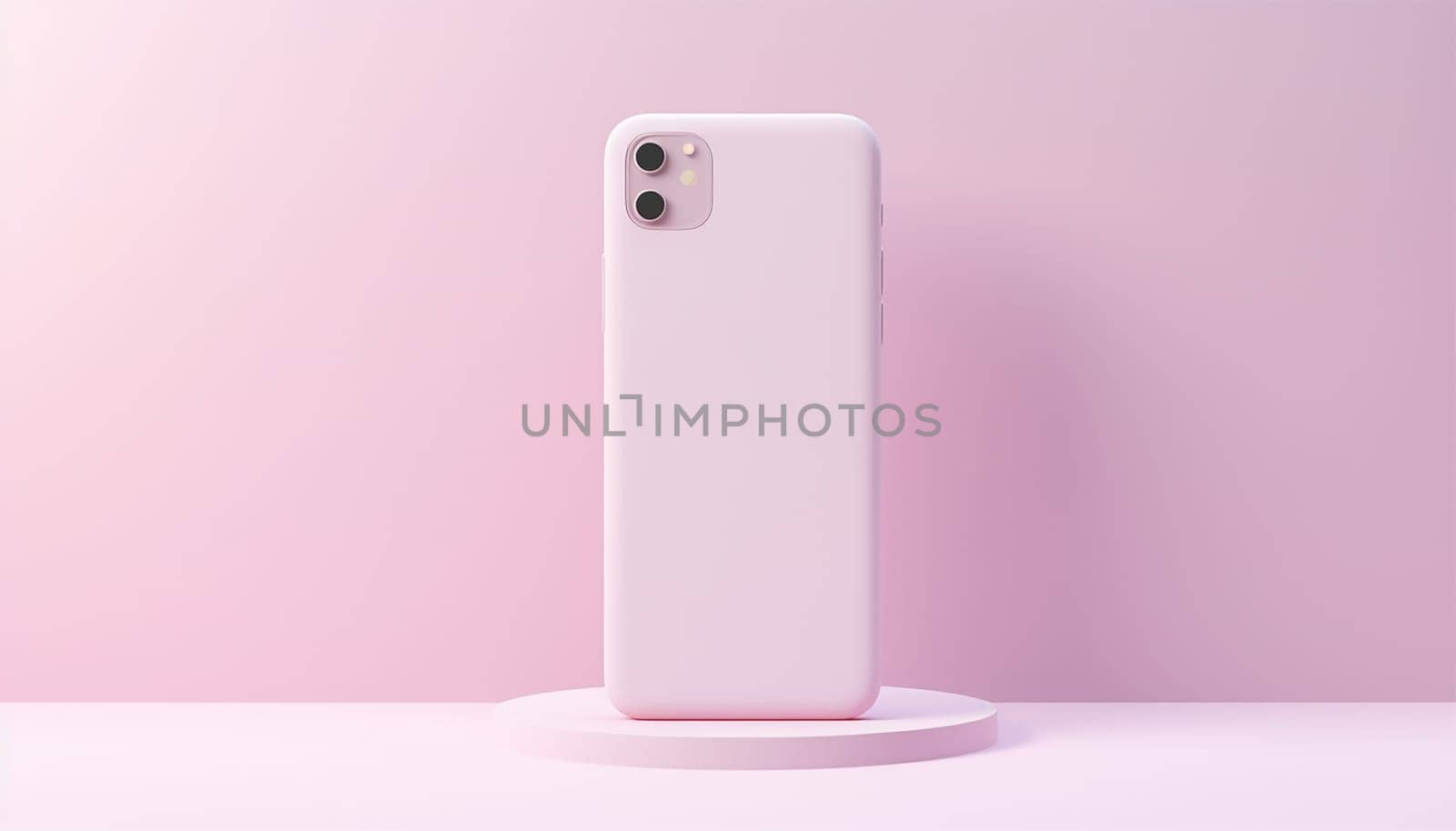 Minimalist modern clay mockup smartphones for presentation, application display, information graphics etc. EPS. 3D pastel pink Copy space smartphone mobile concept by Annebel146