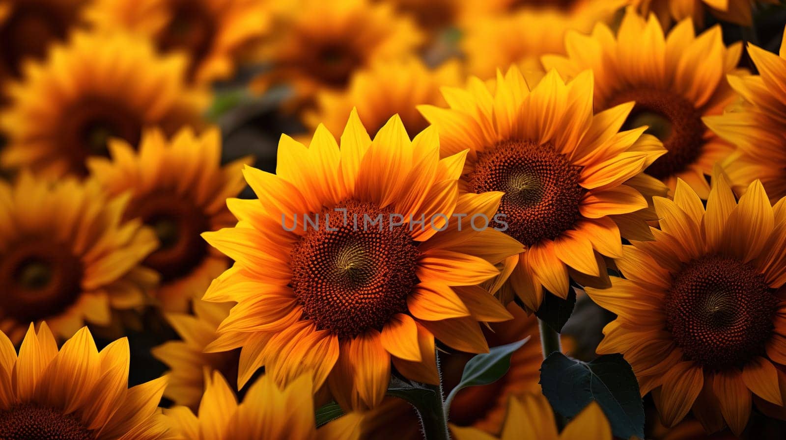 A lot of sunflowers as background or texture, nature concept by Kadula