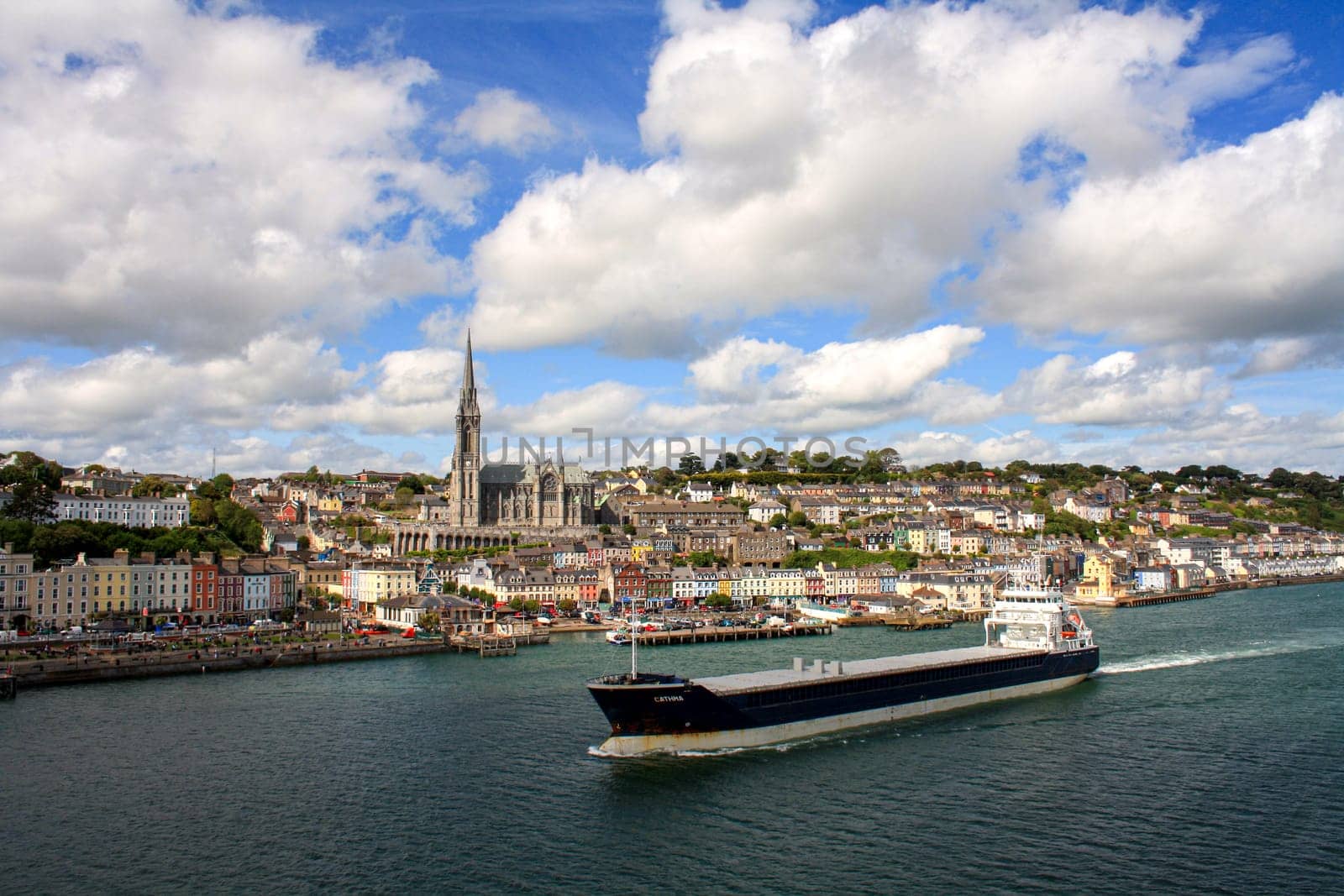 Cobh, Ireland - May 28, 2011; View of the city from the sea.